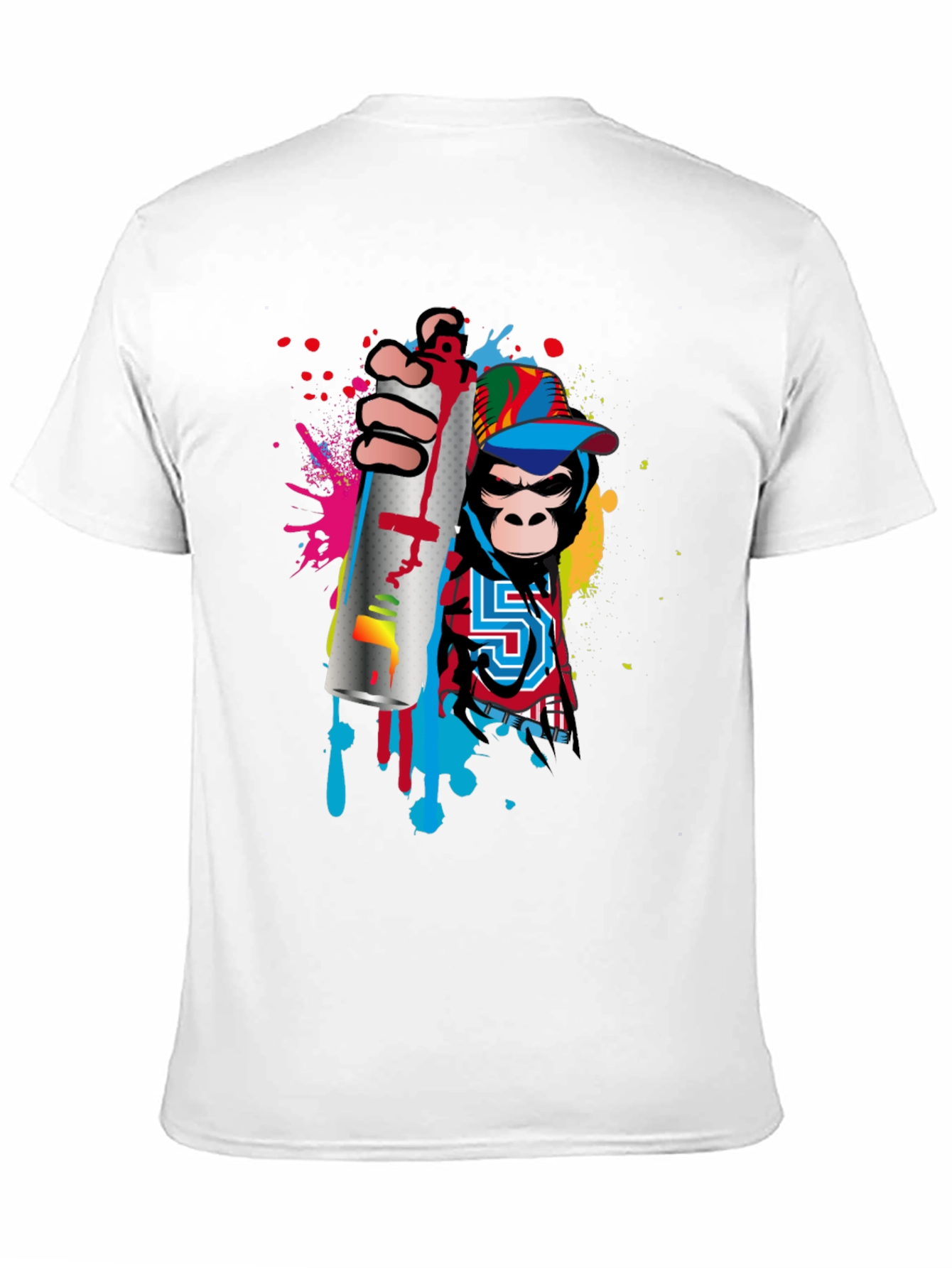 Black Monkey Graffiti Artist Black T-Shirt view 11
