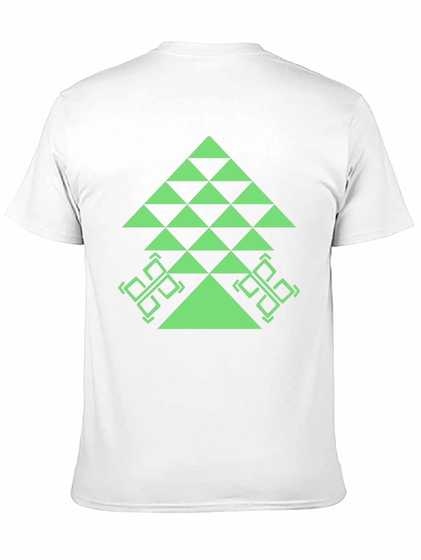 Black Geometric Tree Graphic Tee - Black Casual T-Shirt view 11