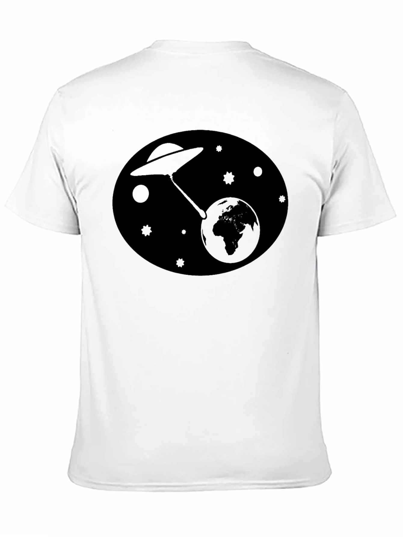 Black UFO Abduction Graphic Black T-Shirt view 11