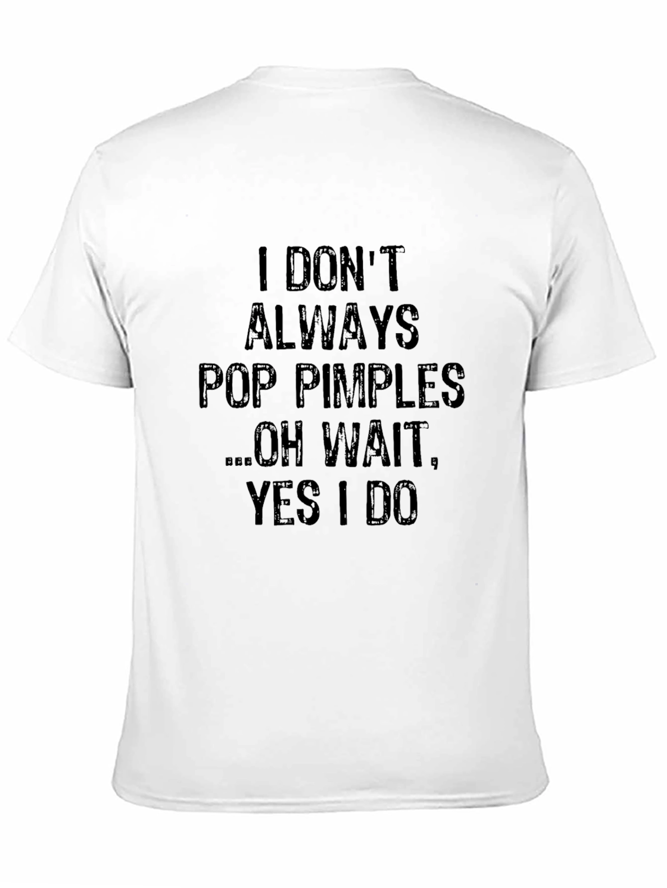 Black Funny Pop Pimples Graphic Men's Black T-Shirt view 11