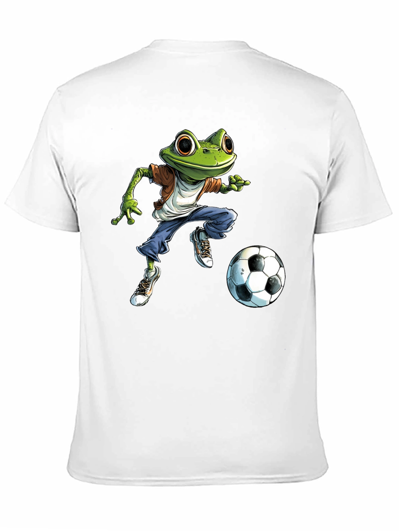 Black Frog Soccer T-Shirt - Cool Cartoon Style view 11