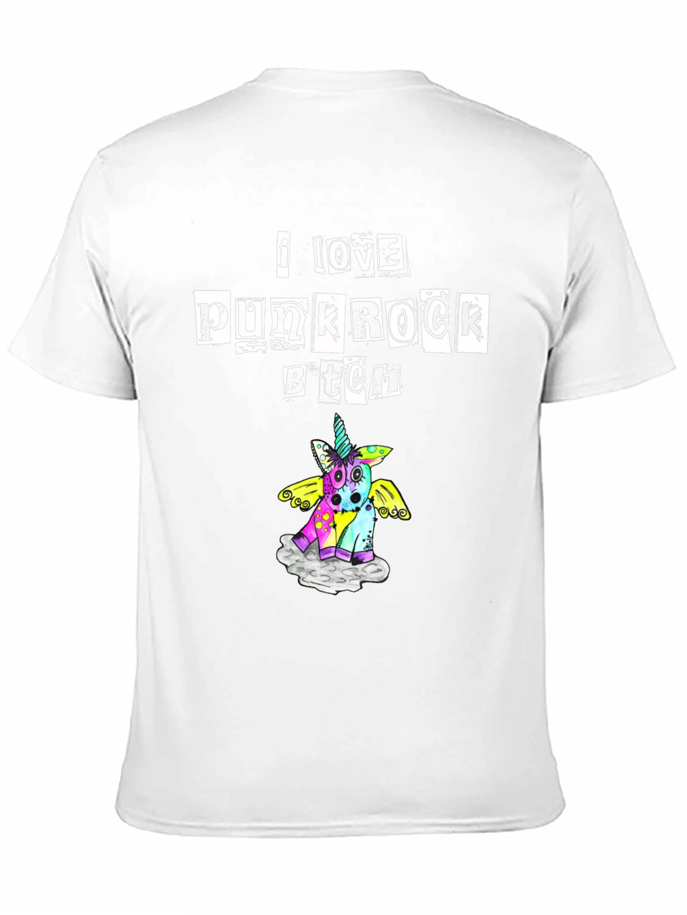 Black I Love Punk Rock B*tch Unicorn T-Shirt view 11