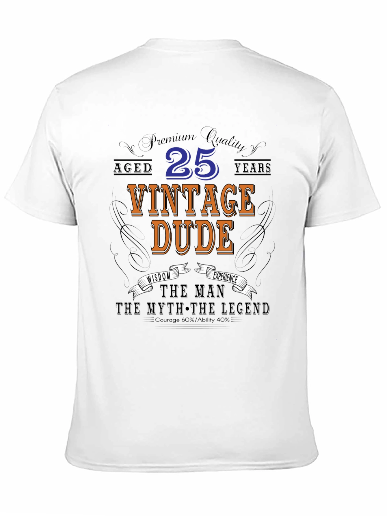 Black Vintage Dude 25th Birthday T-Shirt view 11