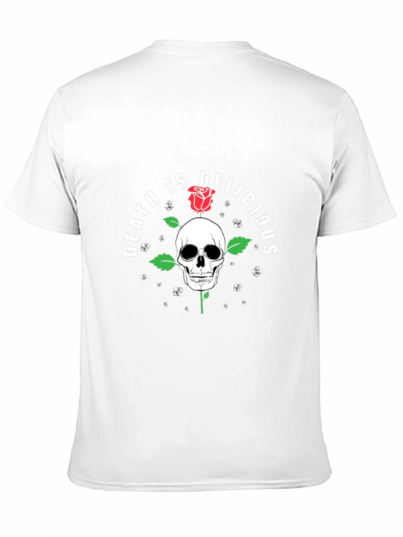Black Death Is Delicious Skull Rose Graphic Tee view 11