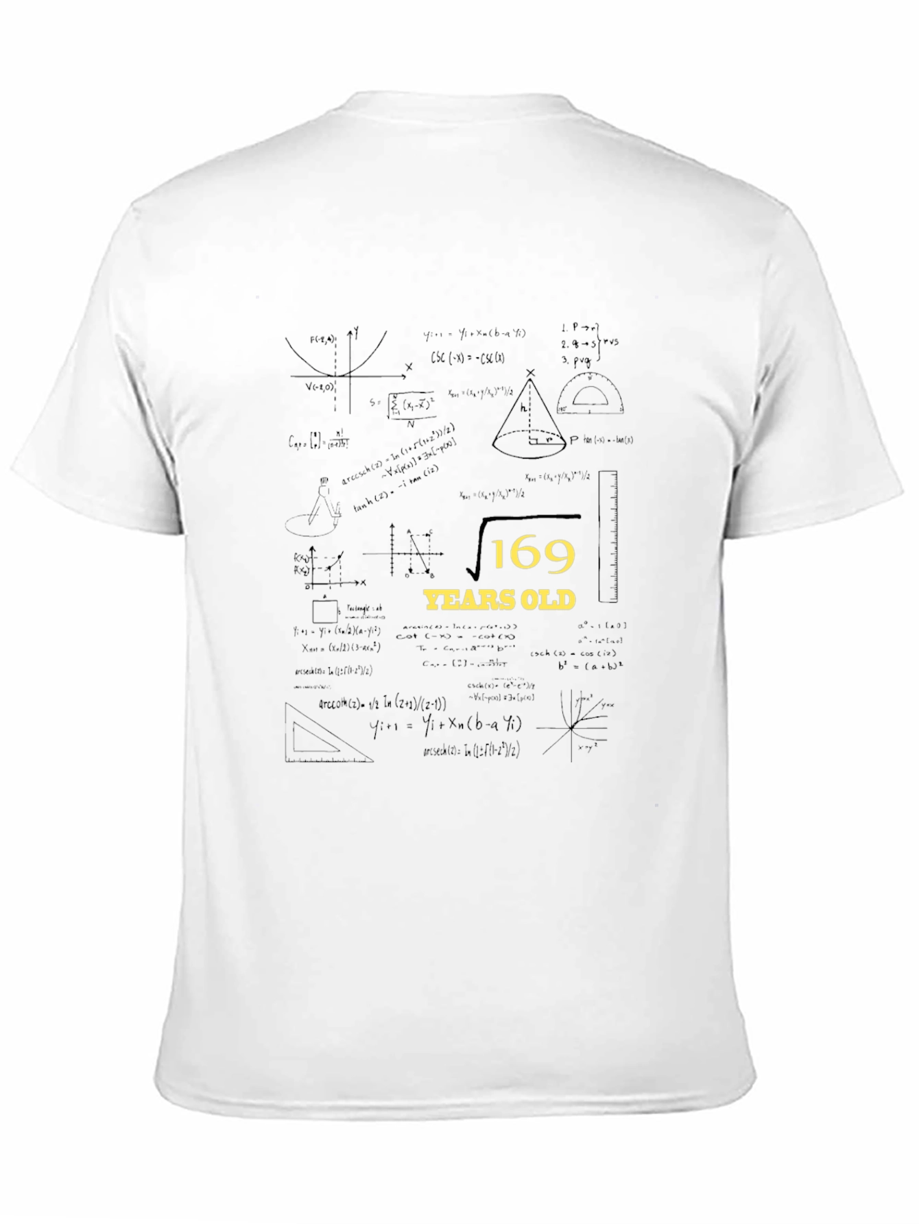 Black Math Birthday T-Shirt: "Square Root of 169" Design view 11