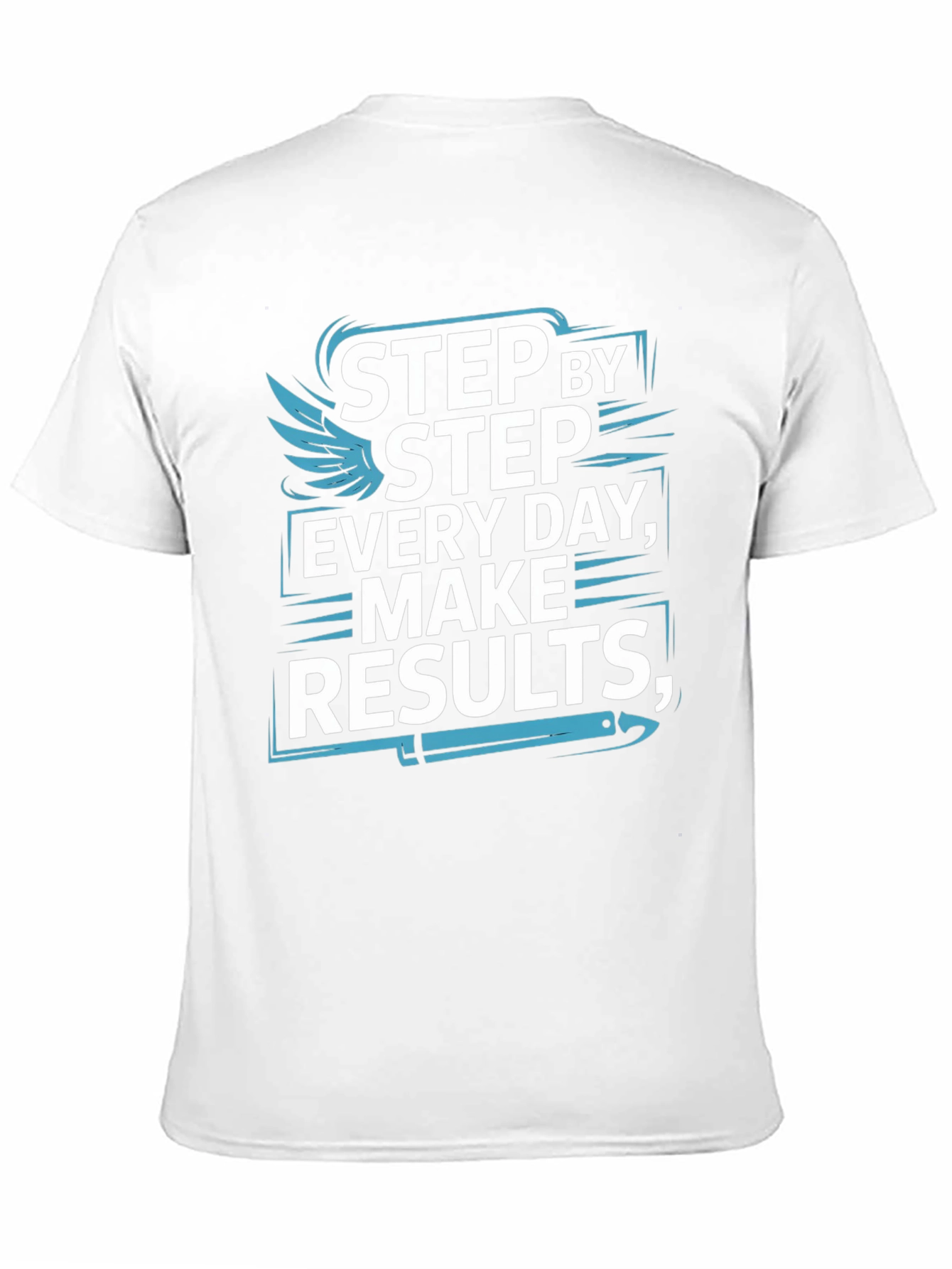 Black Step by Step Results T-Shirt - Motivational Design view 11