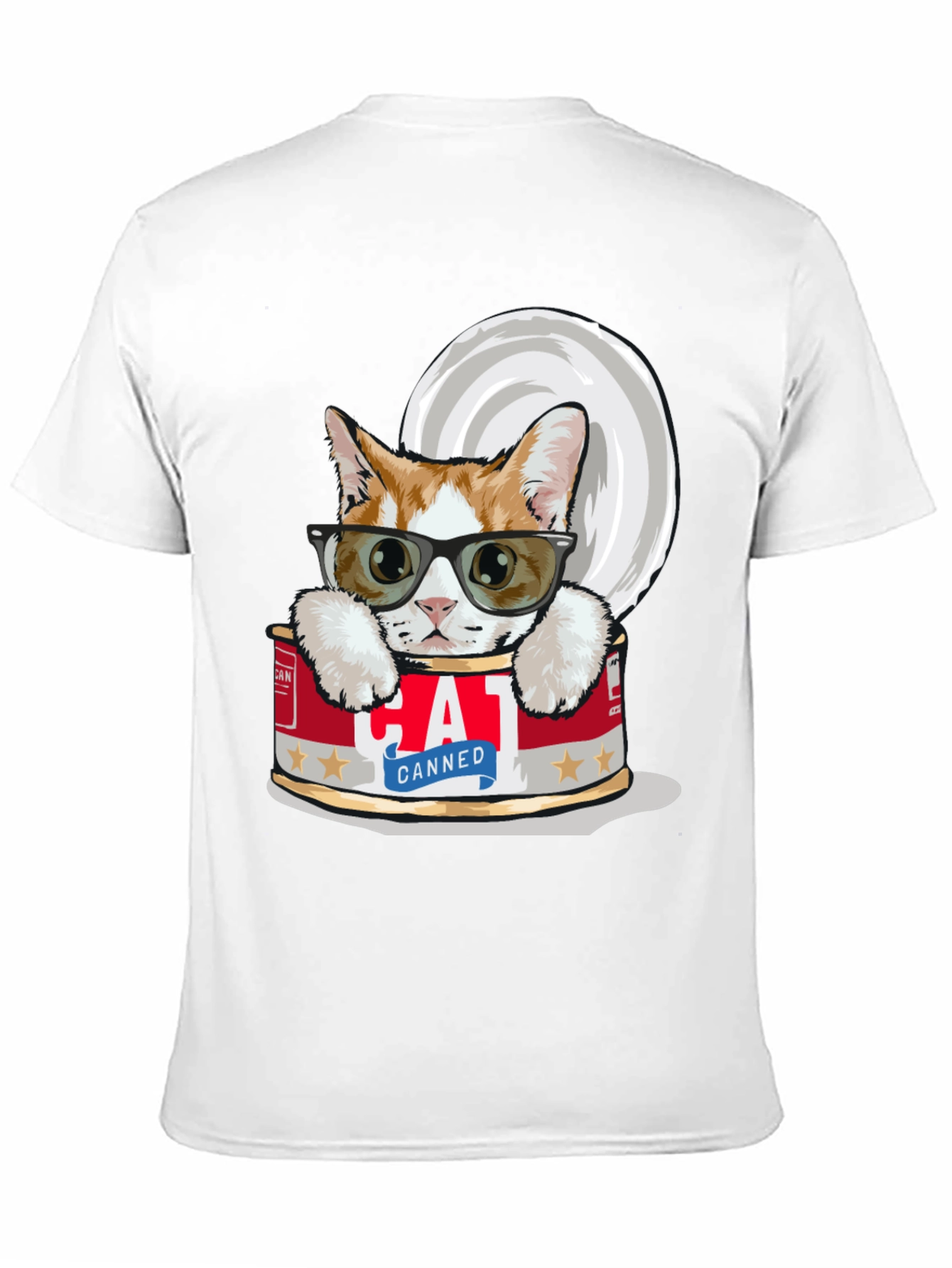 Black Canned Cat T-Shirt - Cool Cat in a Can Tee view 11