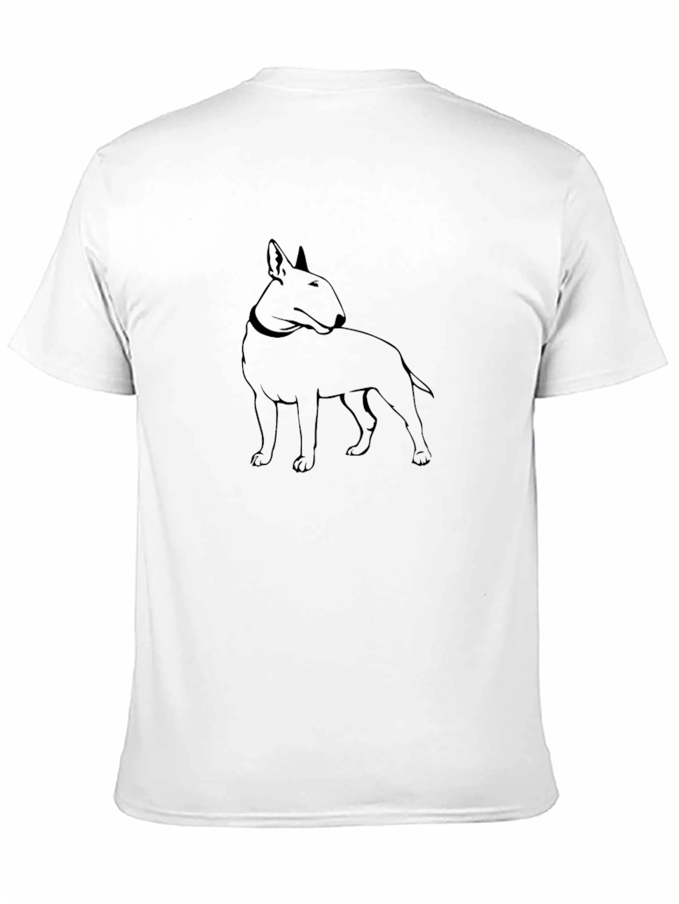 Black Bull Terrier Outline Graphic T-Shirt - Black view 11