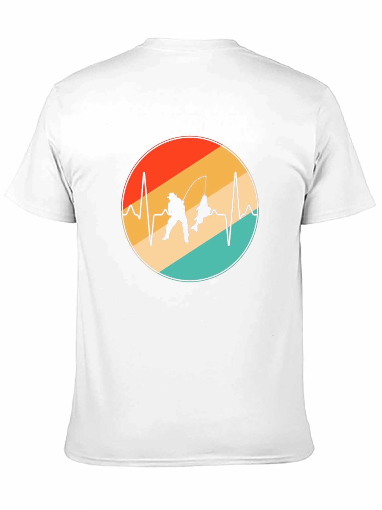 Black Fisherman Heartbeat T-Shirt - Fishing Lover Gift view 11