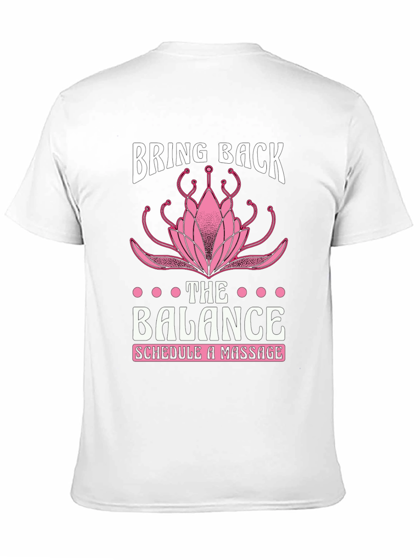Black Balance Massage T-Shirt - Lotus Design view 11