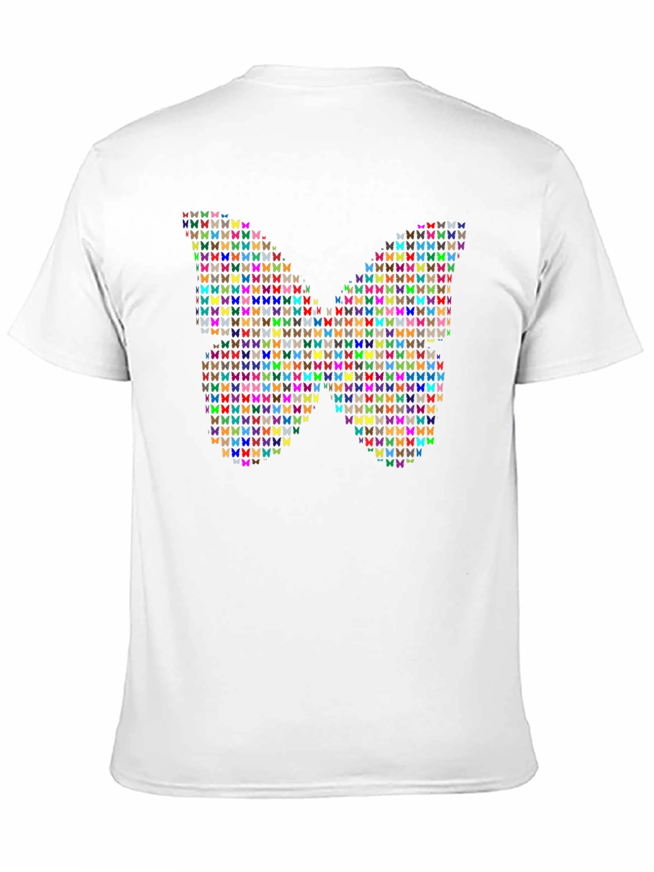 Black Butterfly Mosaic Graphic Tee - Stylish Black Cotton T-Shirt view 11