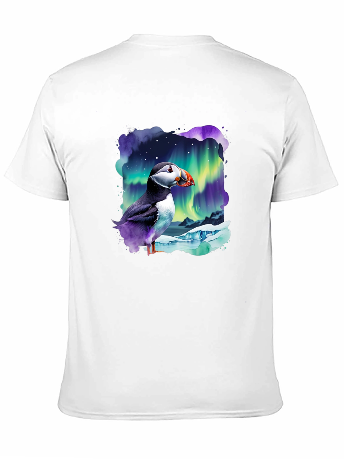 Puffin Aurora T-Shirt - Northern Lights Design - 11