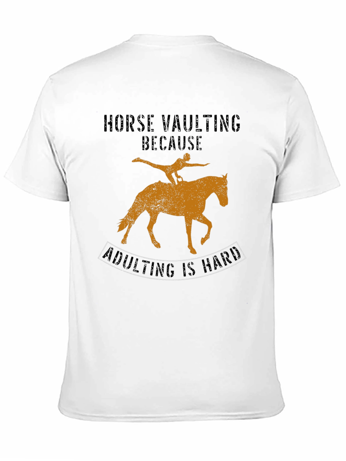 Black Horse Vaulting Adulting is Hard Graphic Tee view 11