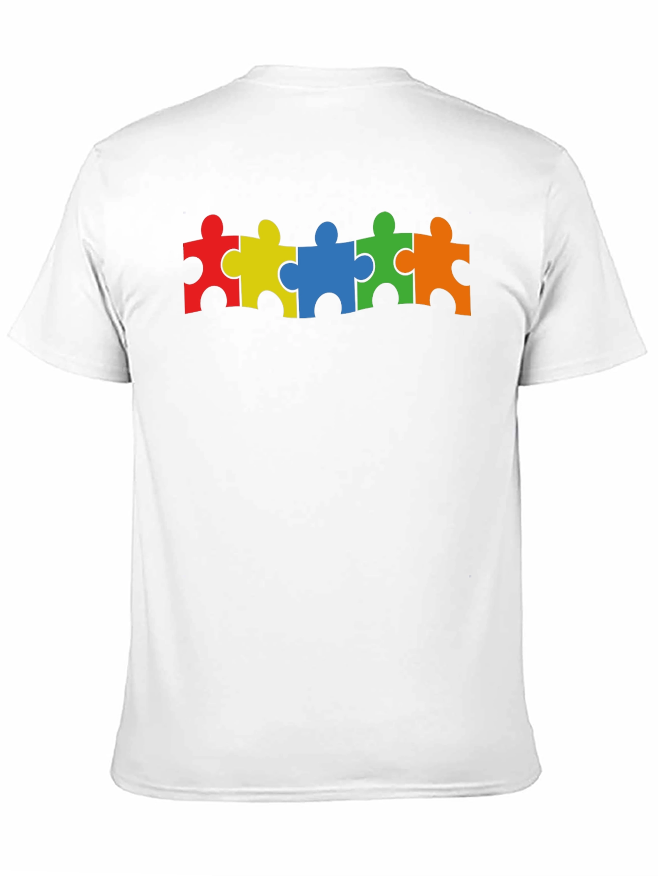Black Autism Awareness Puzzle Piece T-Shirt view 11