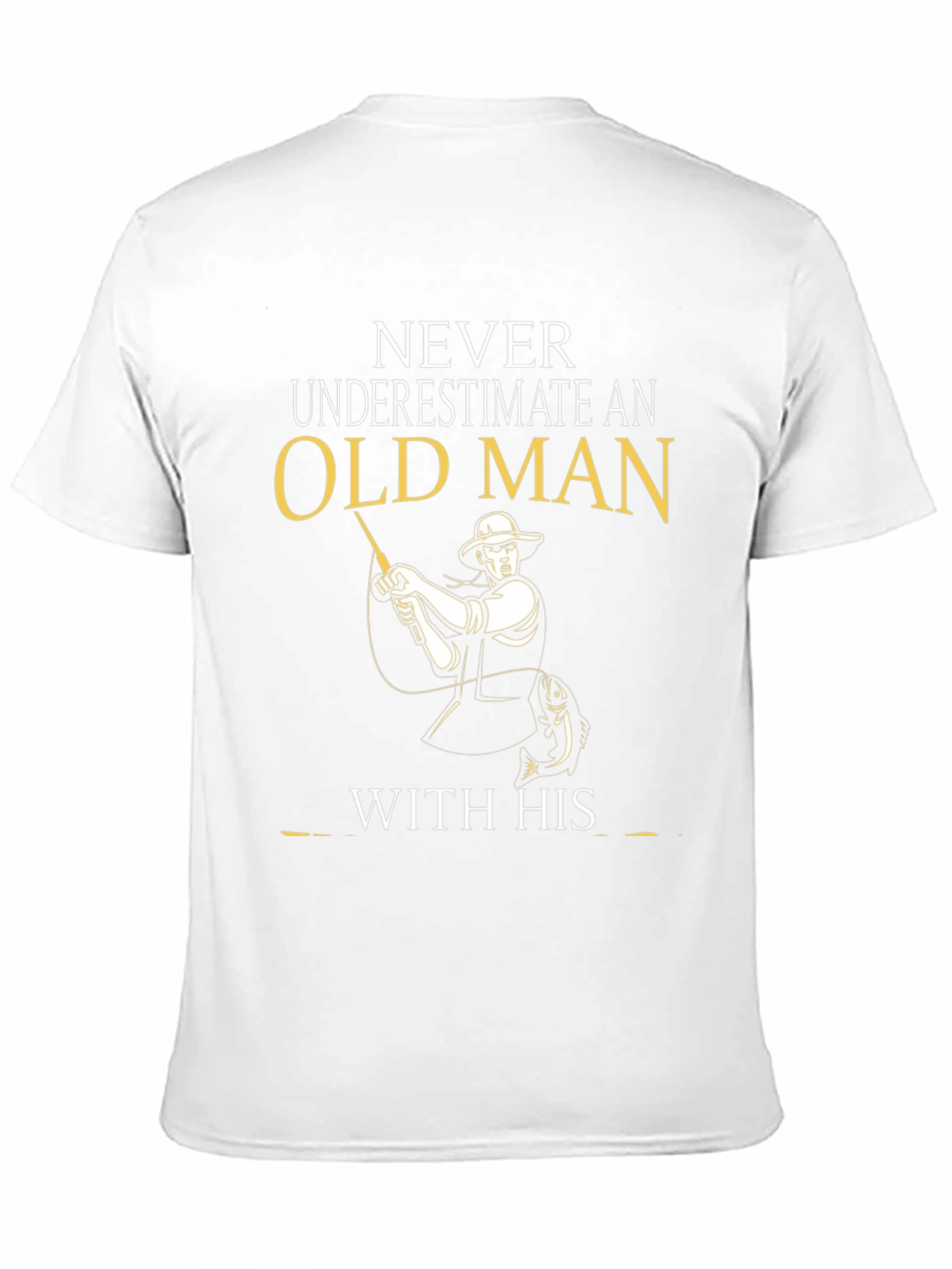 Black Old Man Fishing T-Shirt - Never Underestimate view 11