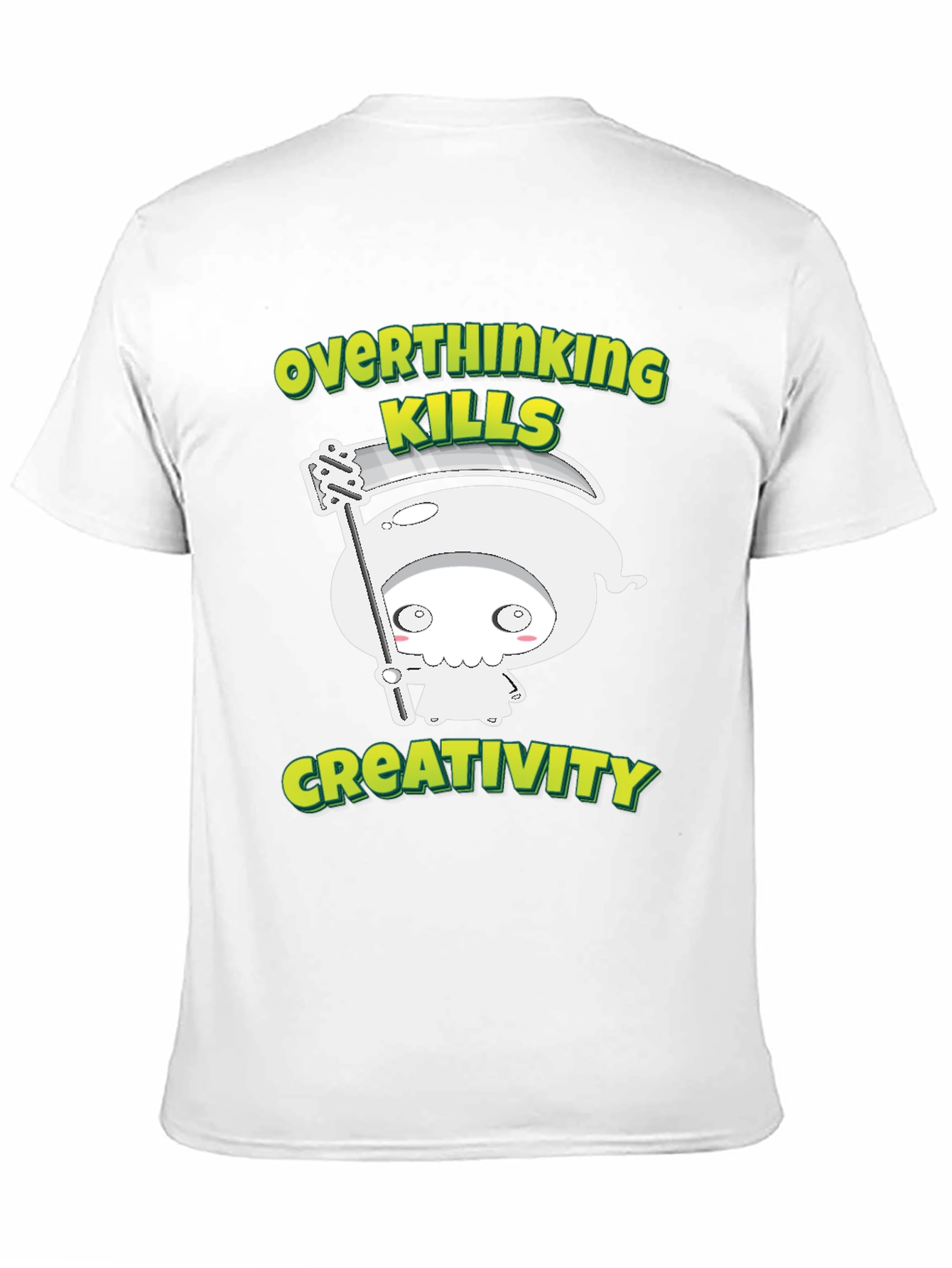 Black Overthinking Kills Creativity Graphic Tee view 11