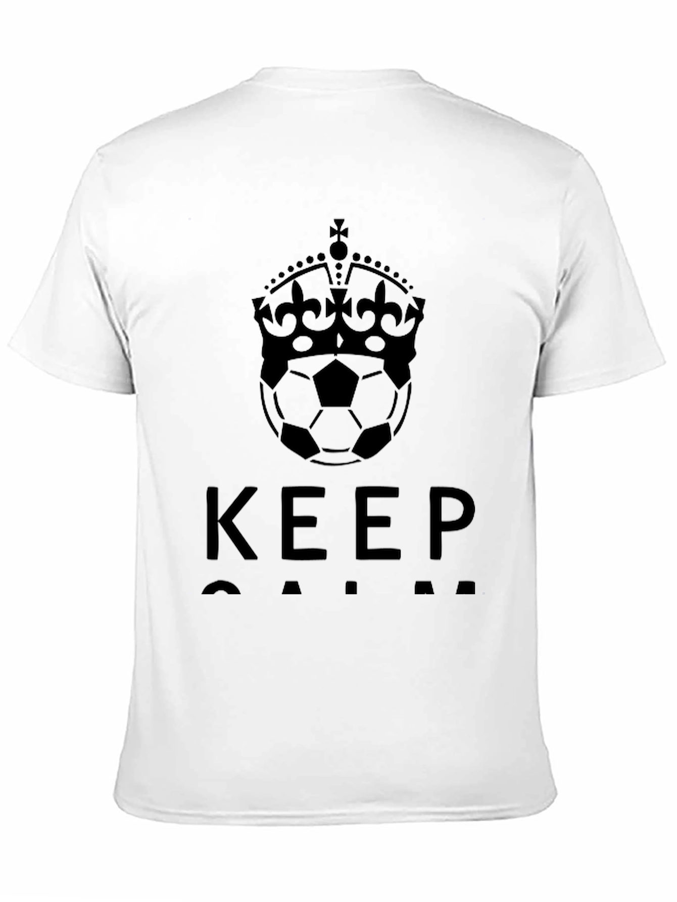 Black Keep Calm Soccer Crown Black T-Shirt view 11