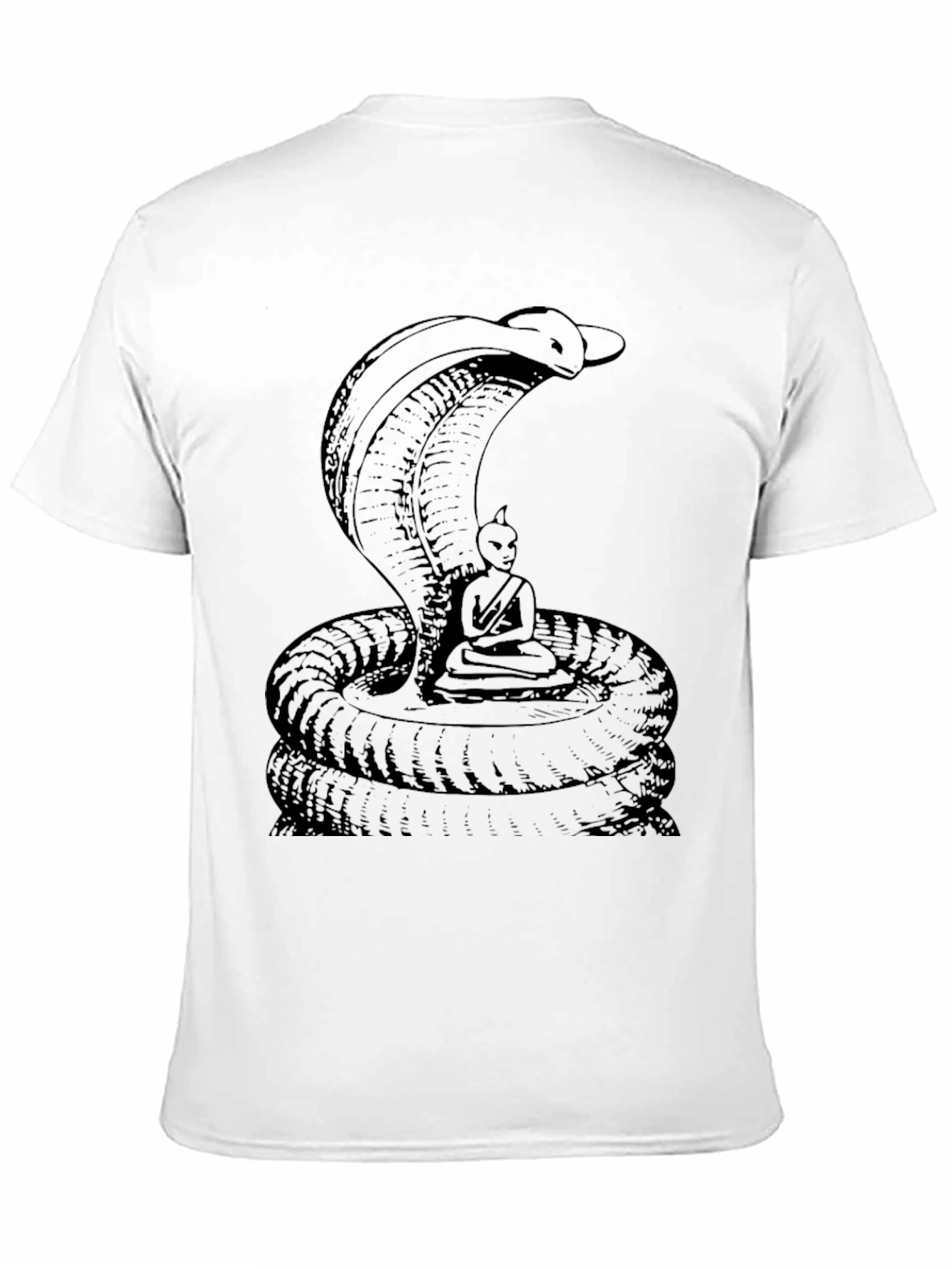 Black Cobra & Buddha Graphic Tee - Cool Black Shirt view 11