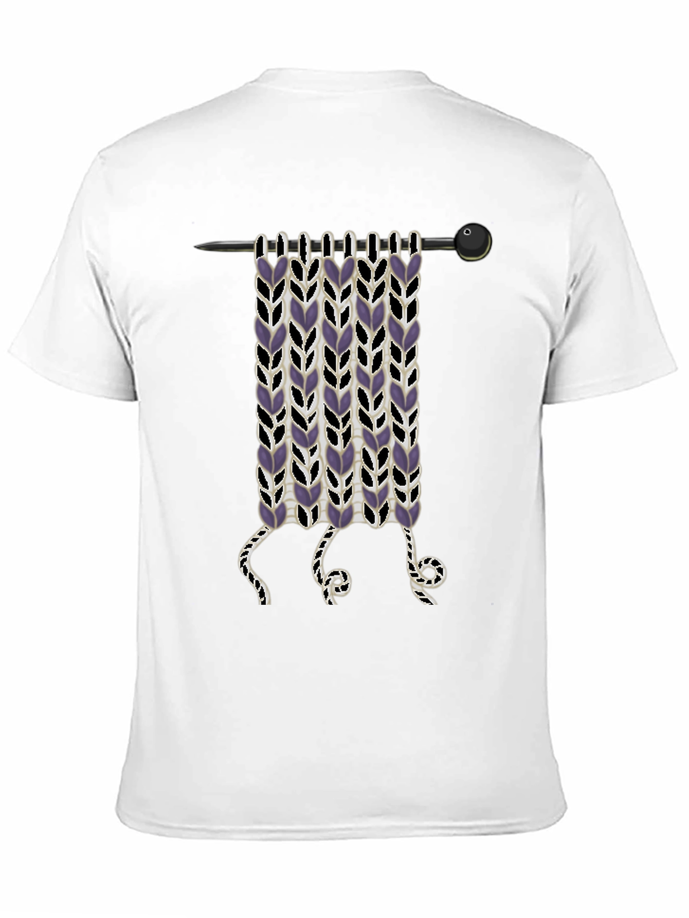 Black Knitting Pattern T-Shirt view 11