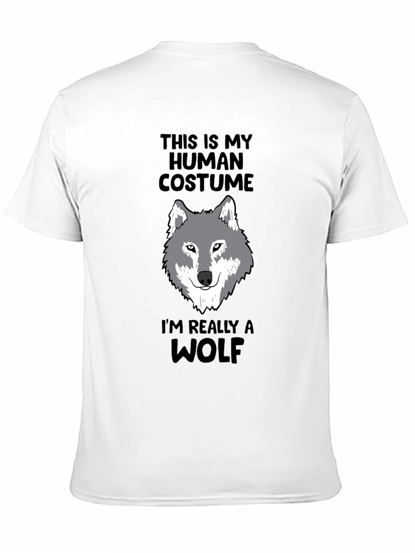 Black Human Costume Funny Wolf T-Shirt view 11