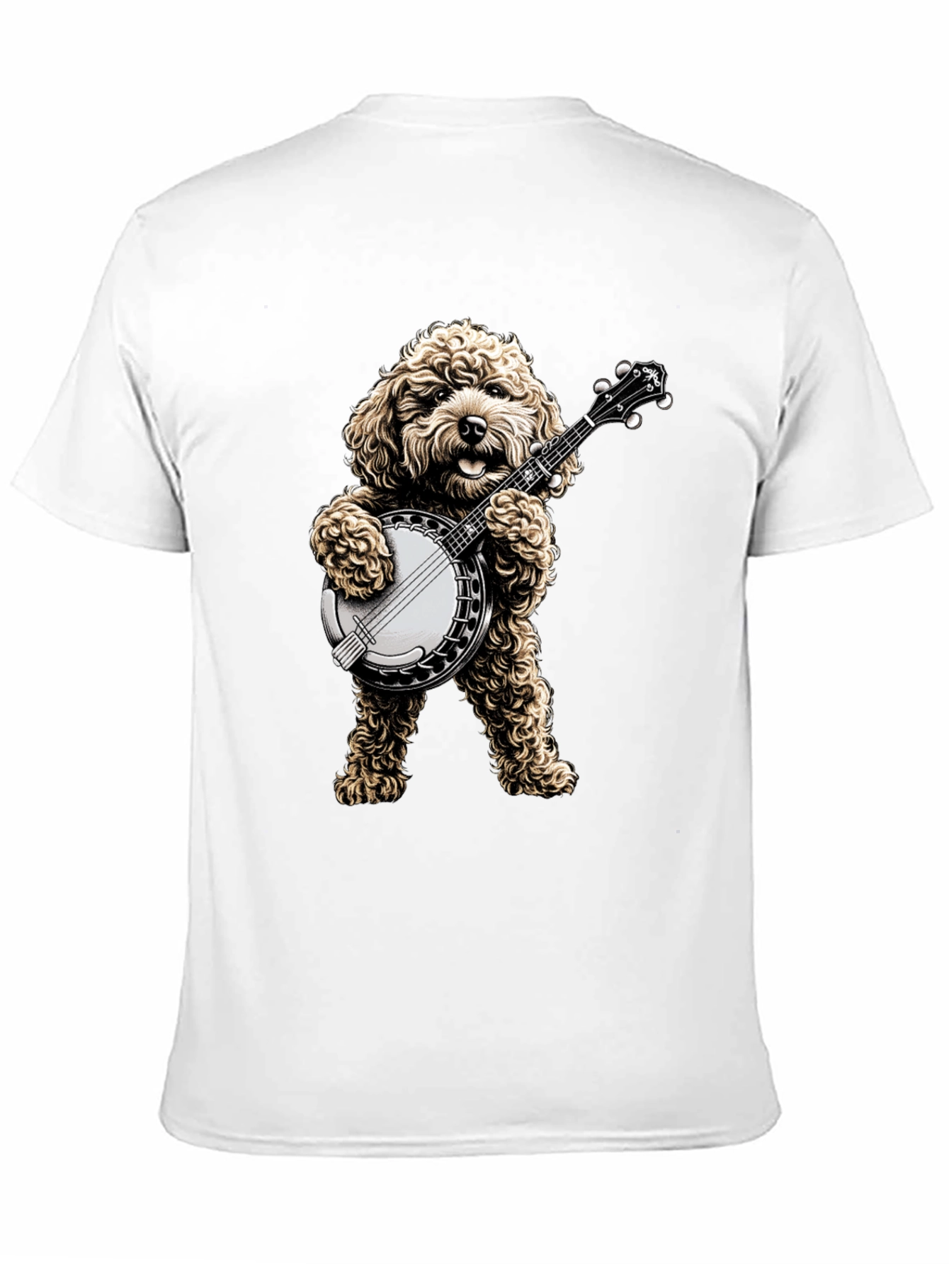 Dog Playing Banjo T-Shirt - Musical Canine Tee - 11