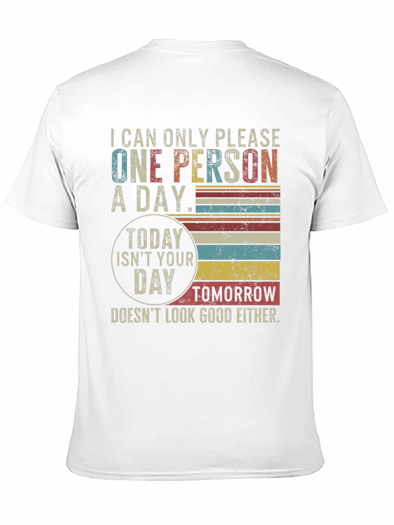 Black Funny "One Person A Day" Graphic T-Shirt view 11