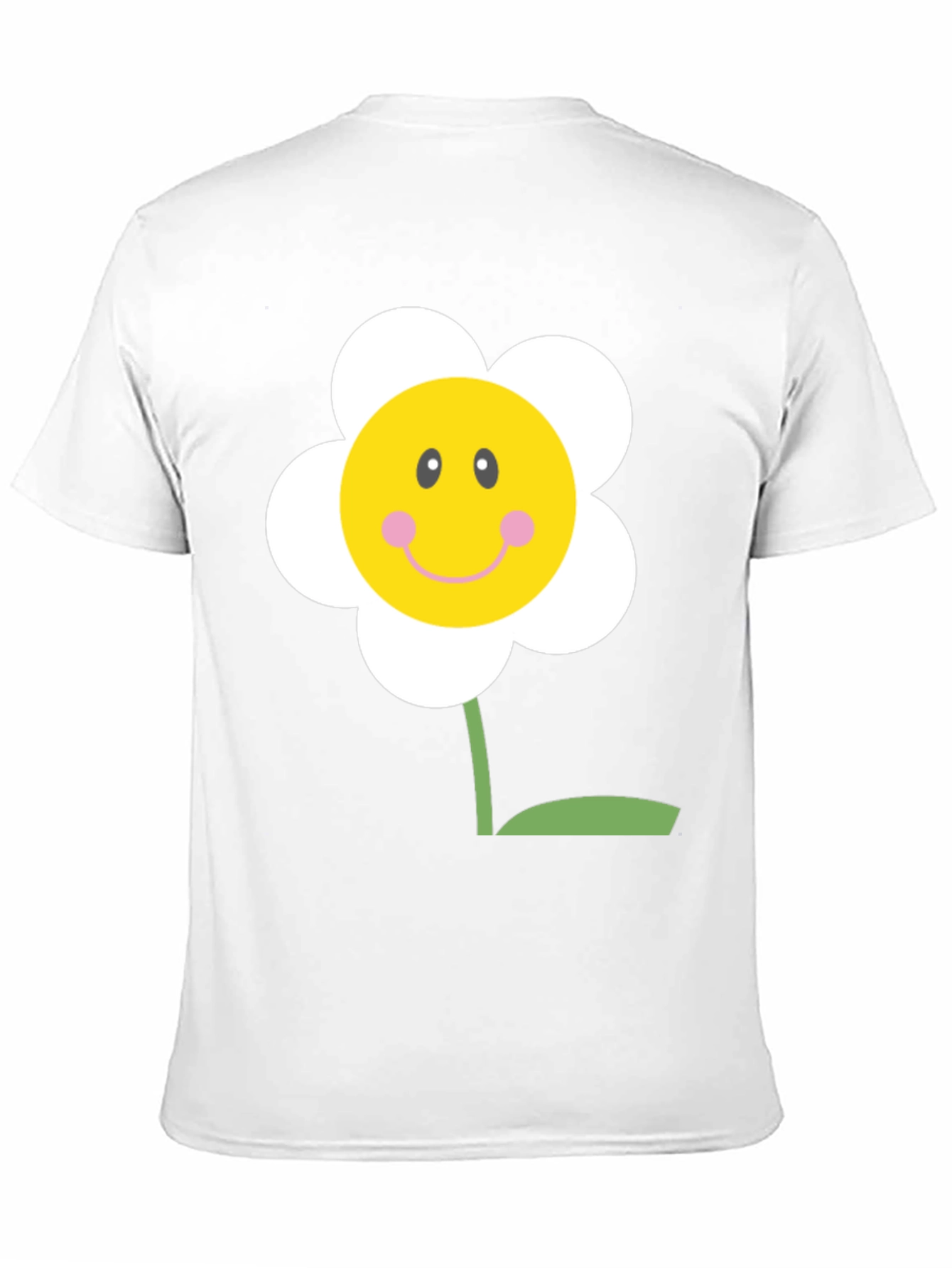 Black Happy Flower Graphic Tee - Black Cotton Shirt view 11