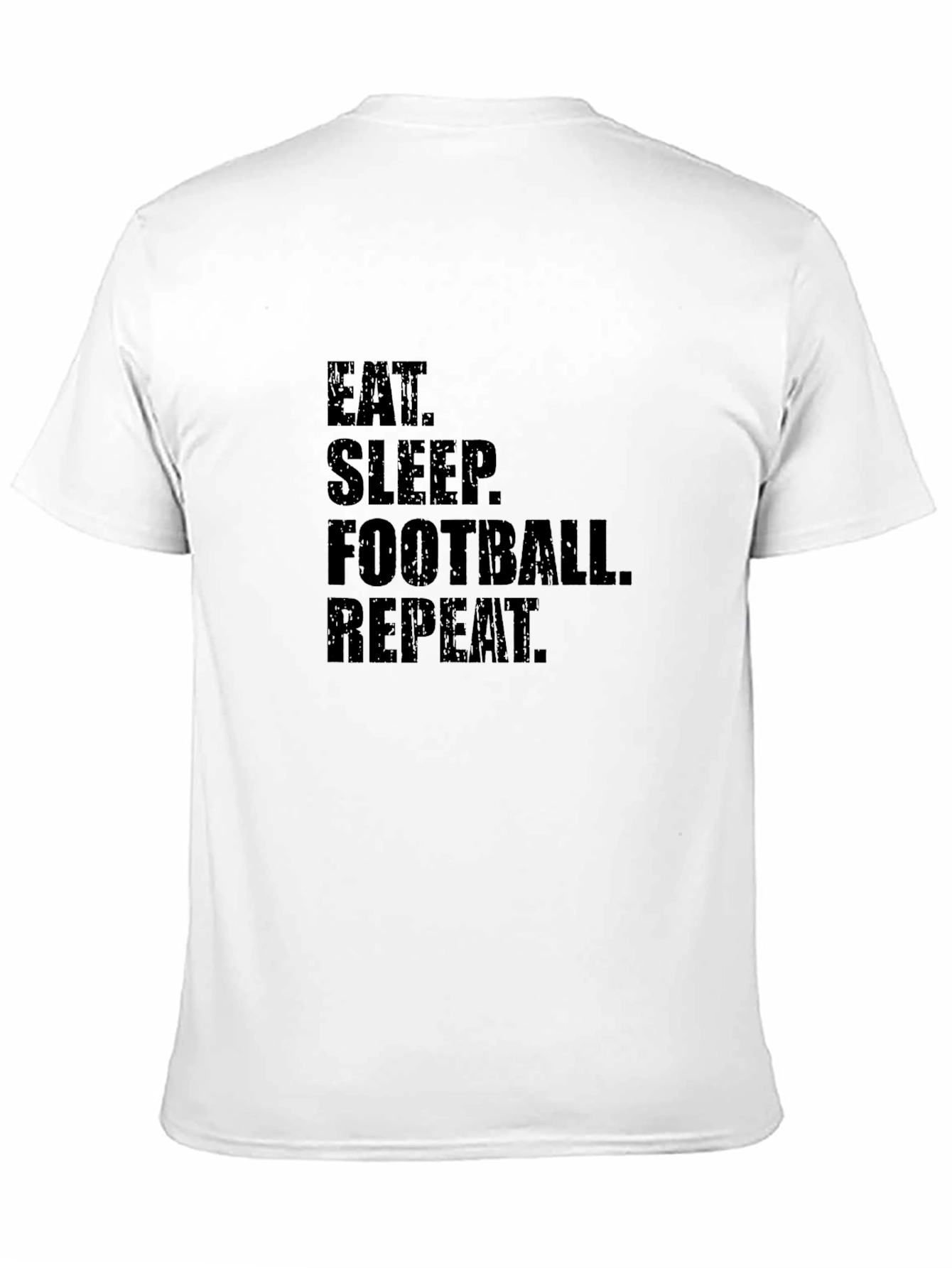 Black Eat Sleep Football Repeat Black T-Shirt view 11