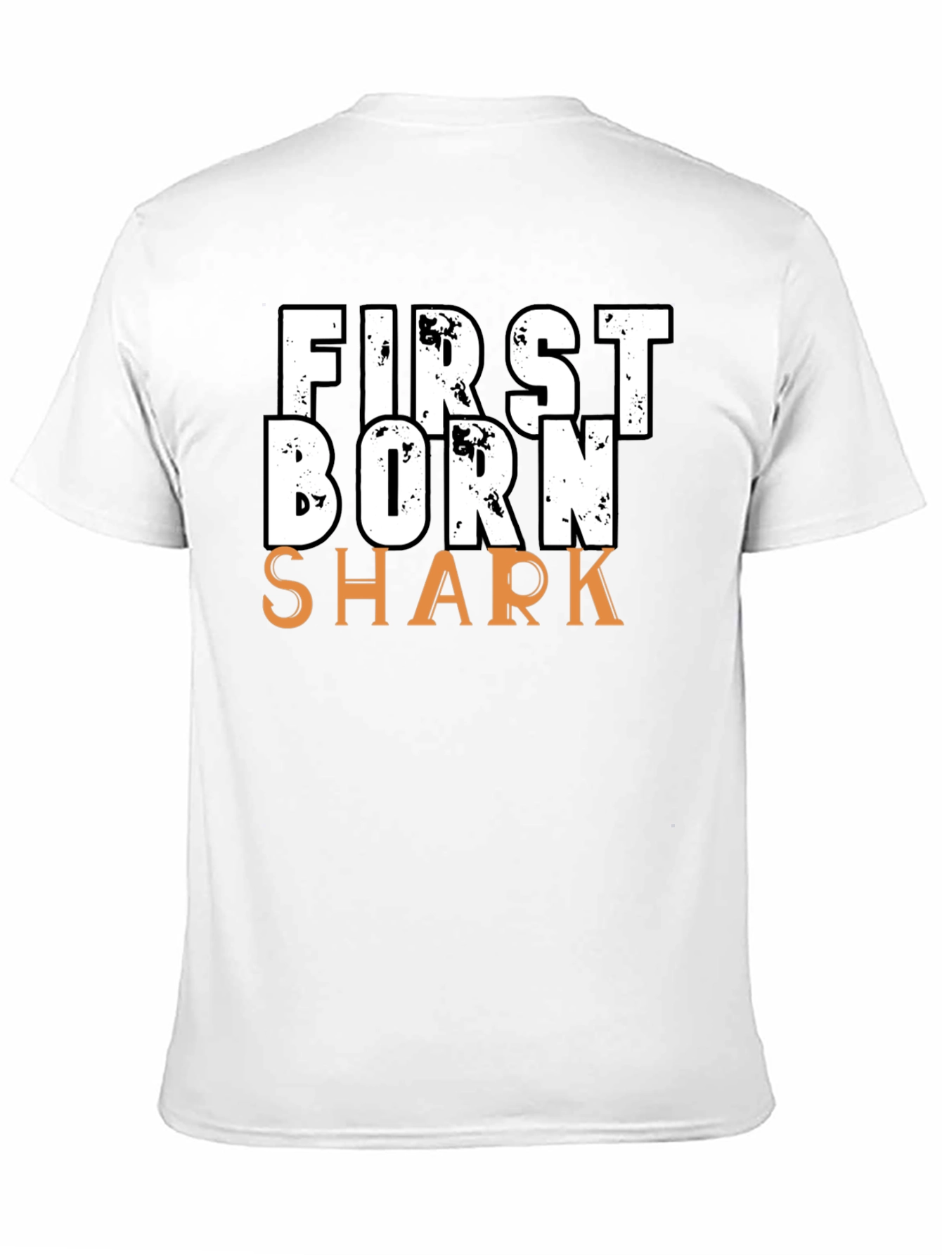 Black First Born Shark T-Shirt - Novelty Graphic Tee view 11
