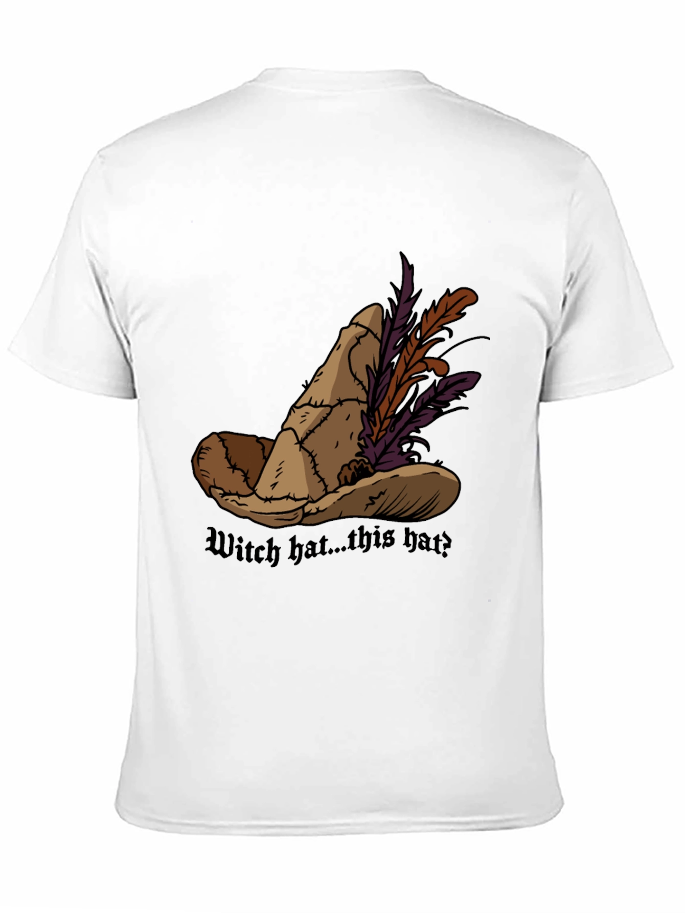 Black Whimsical Witch Hat Graphic Tee - Unique Design view 11