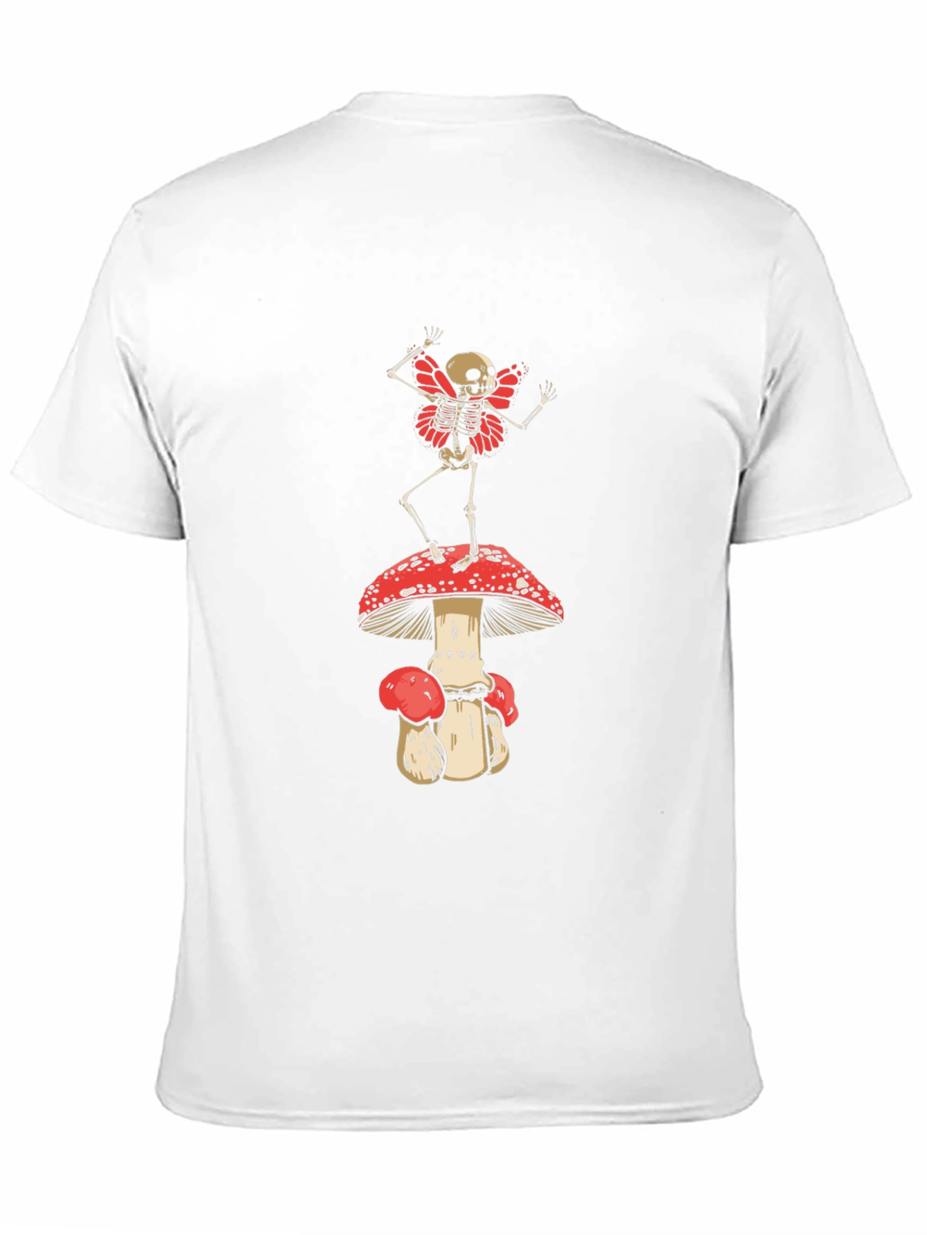 Black Skeleton Fairy on Mushroom T-Shirt view 11
