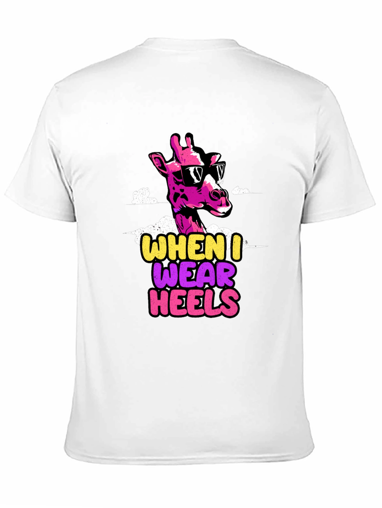 Black Funny Giraffe Heels T-Shirt view 11