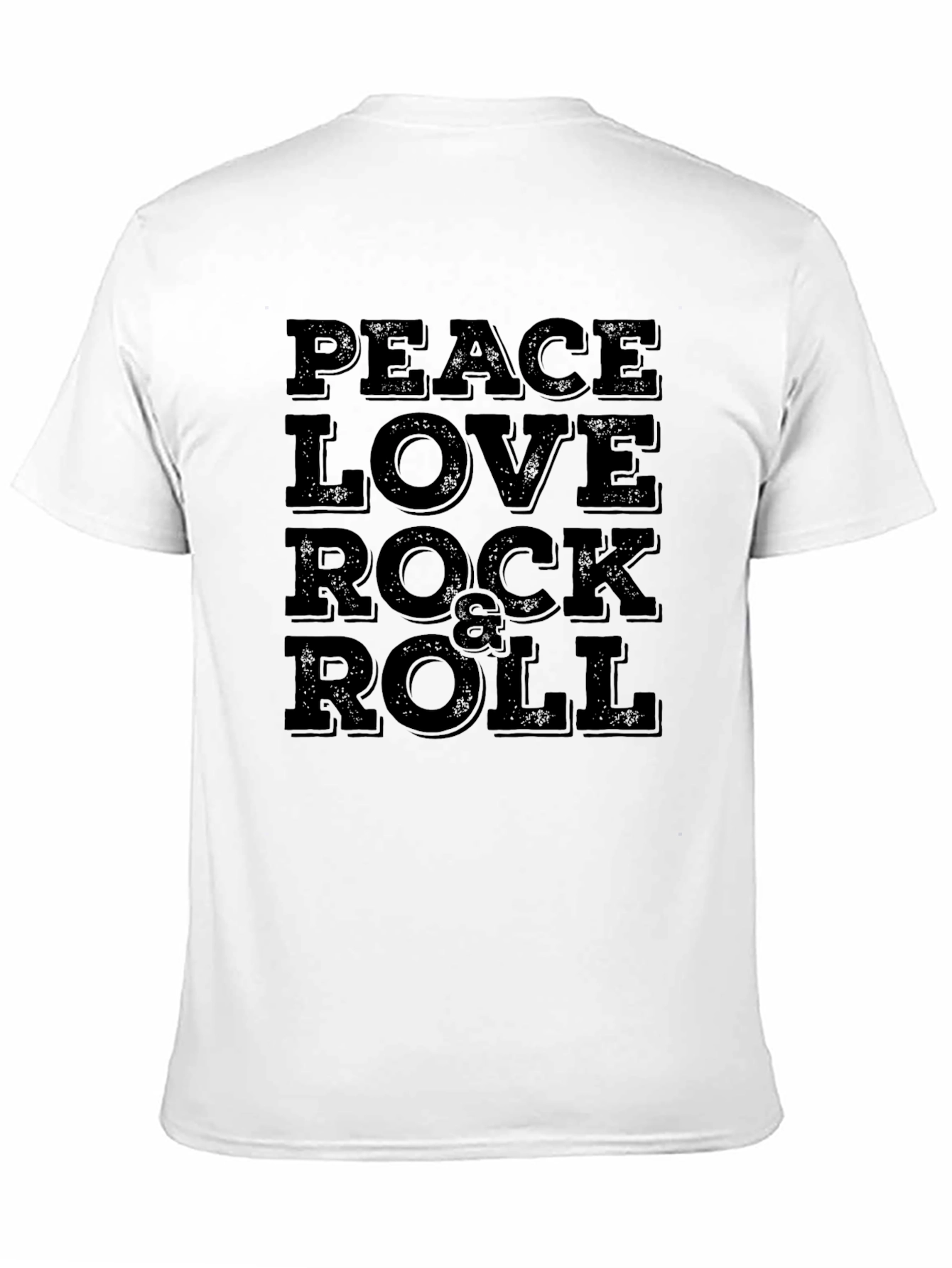 Peace Love Rock & Roll Black Graphic Tee - 11