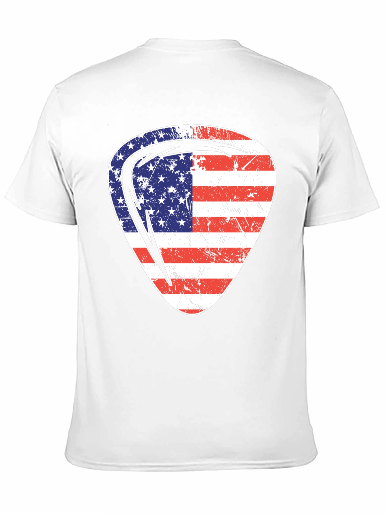 Black USA Flag Guitar Pick Patriotic T-Shirt view 11