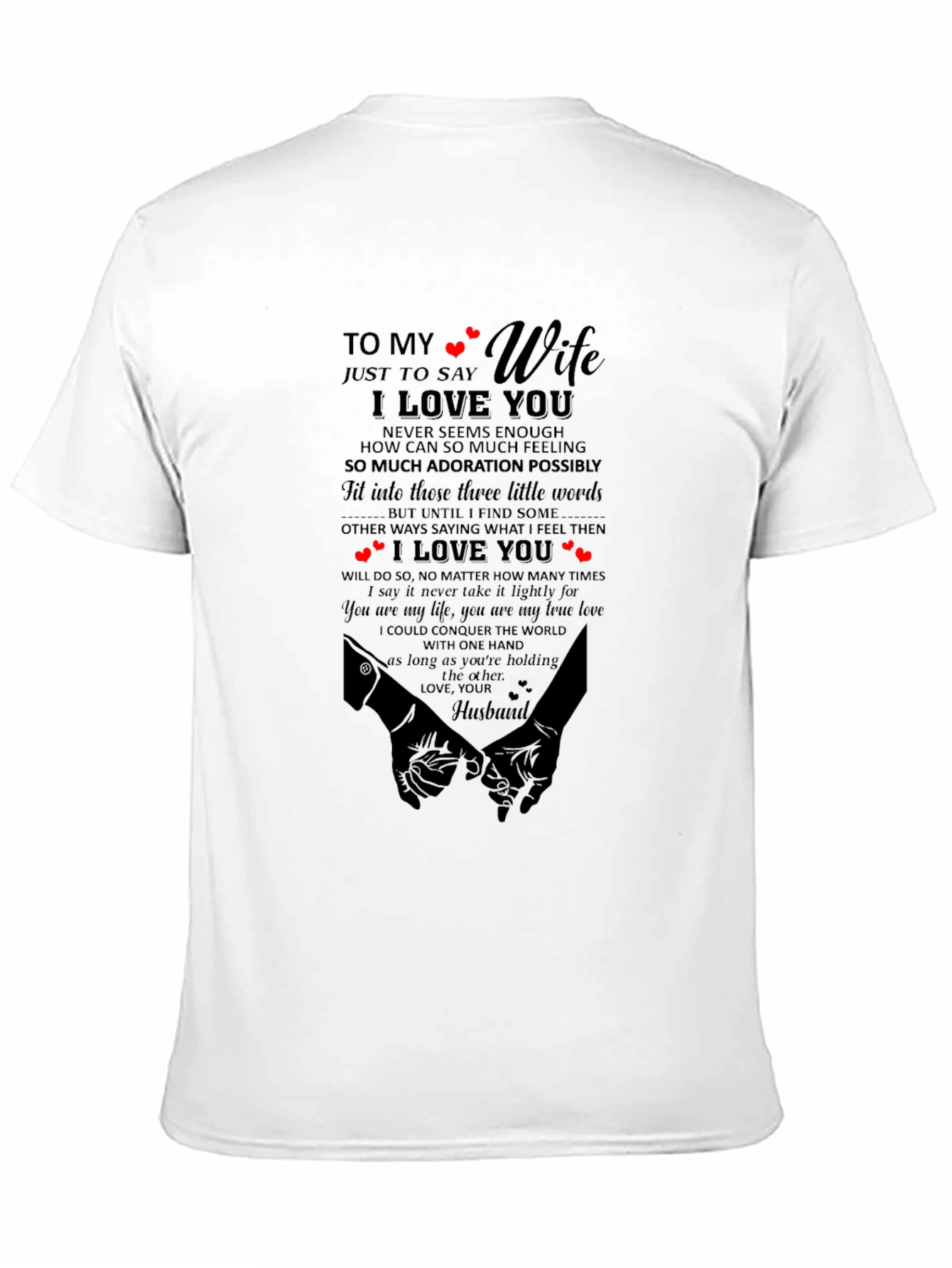 Black To My Wife I Love You Graphic T-Shirt view 11