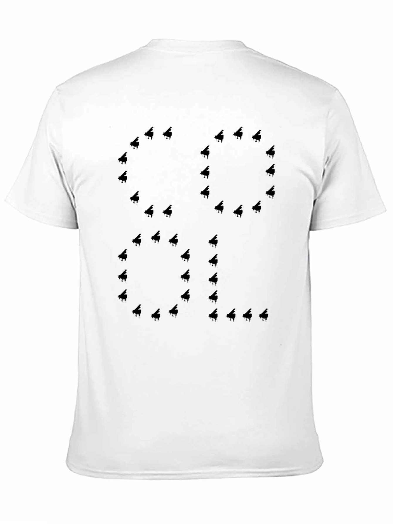 Black Cool Piano Silhouette T-Shirt view 11