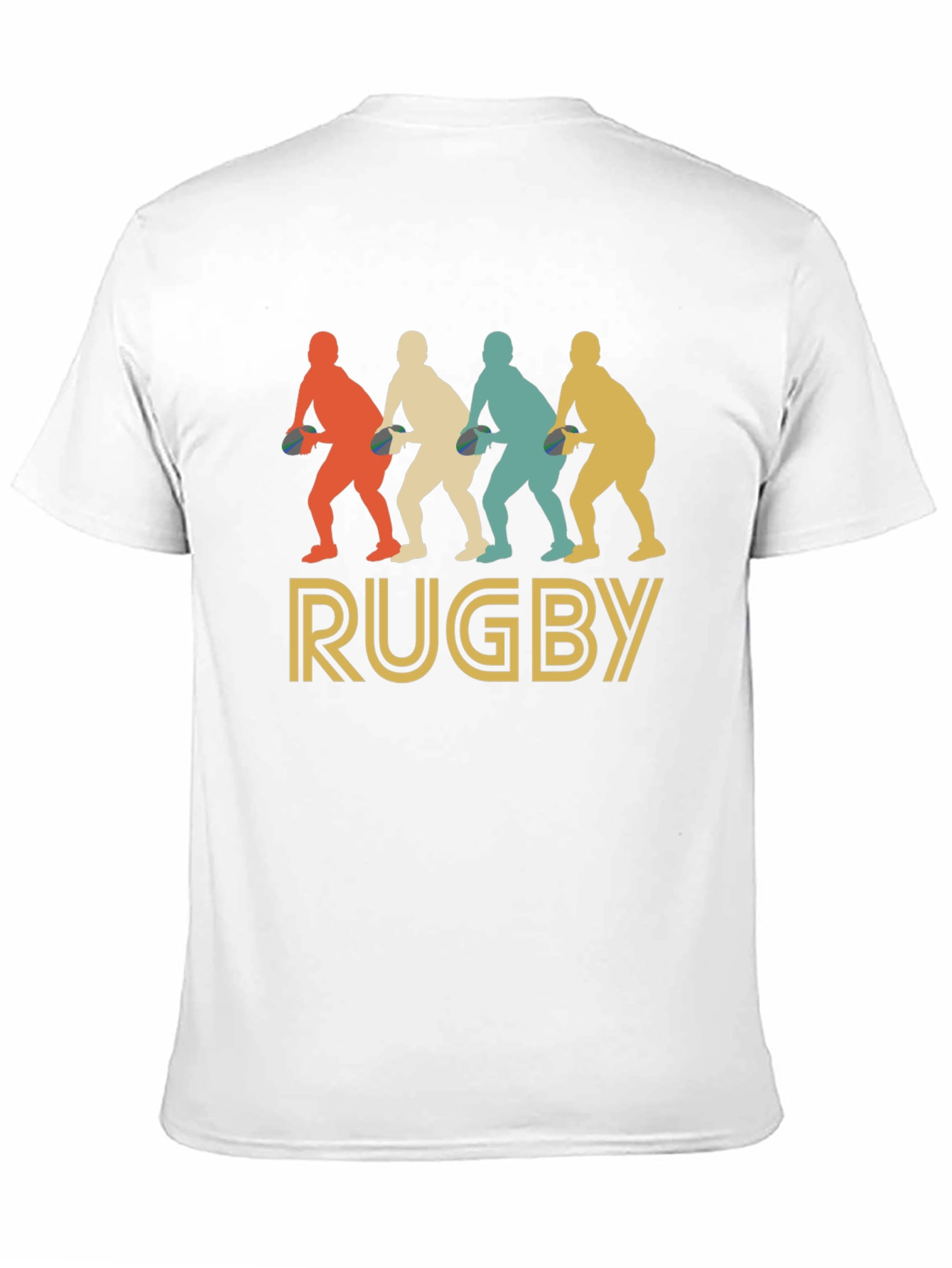 Black Vintage Rugby Player T-Shirt - Retro Style view 11