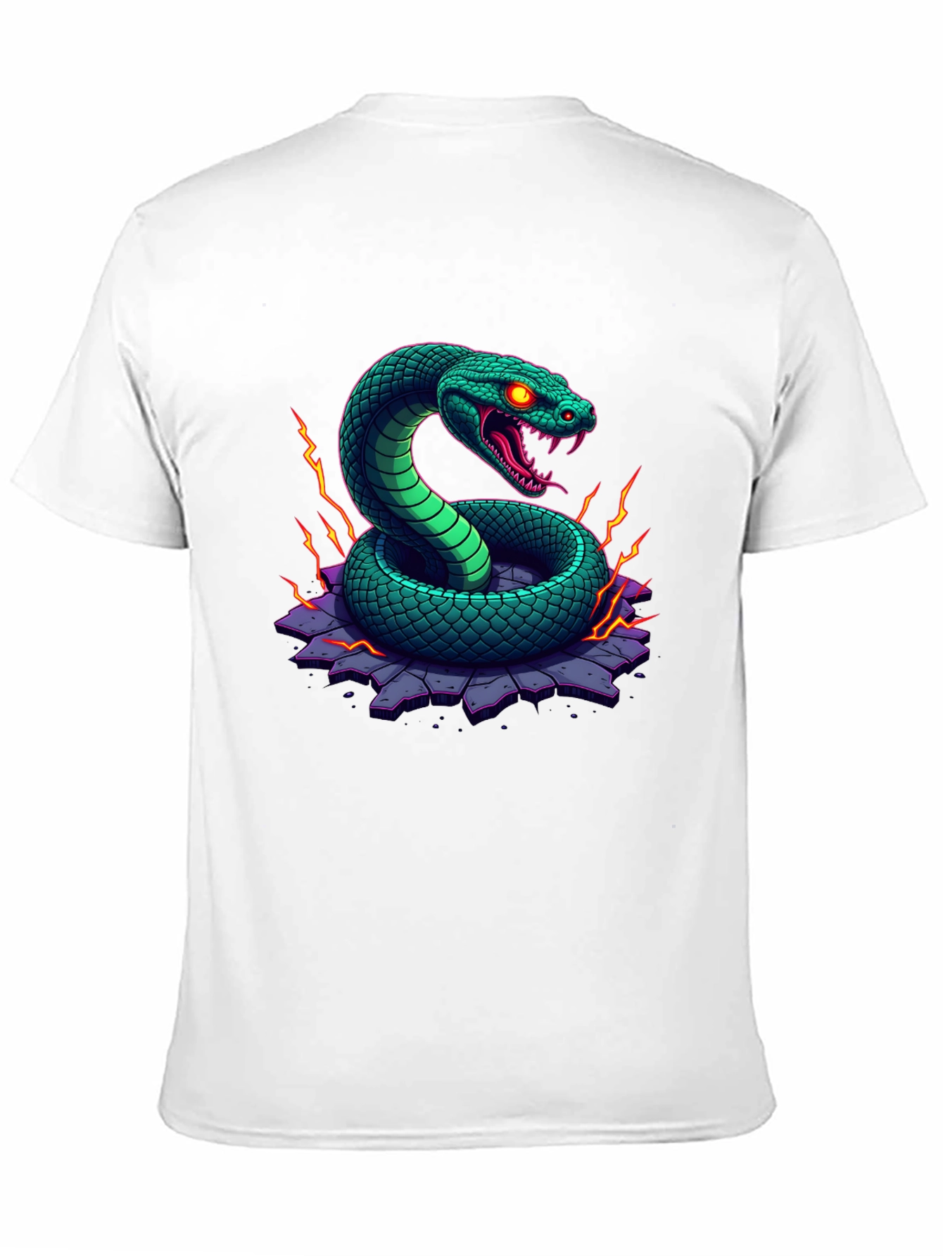 Black Men's Black Snake Graphic Tee view 11