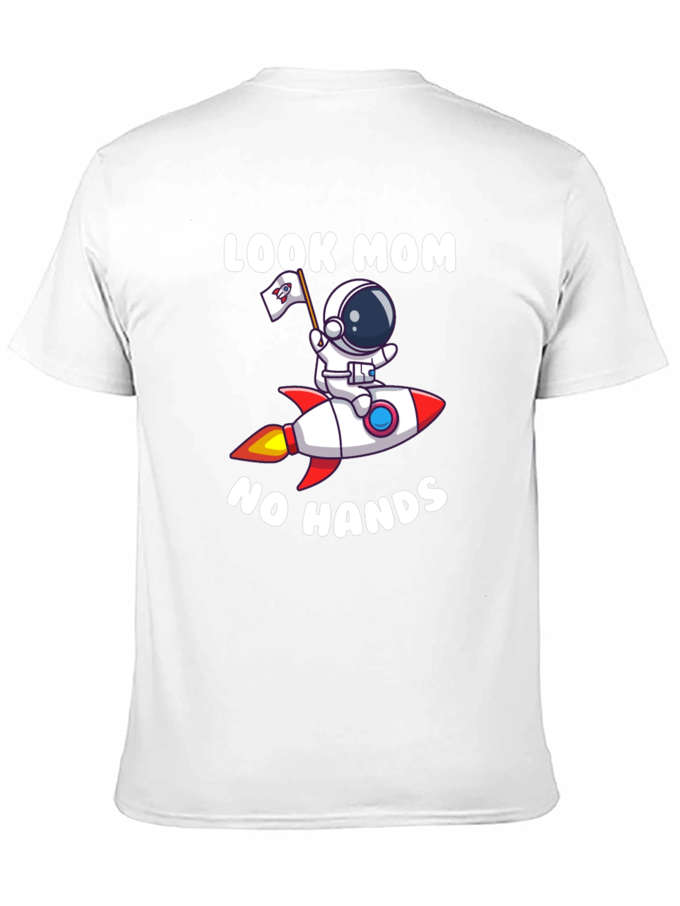 Black Look Mom No Hands Astronaut Rocket T-Shirt view 11