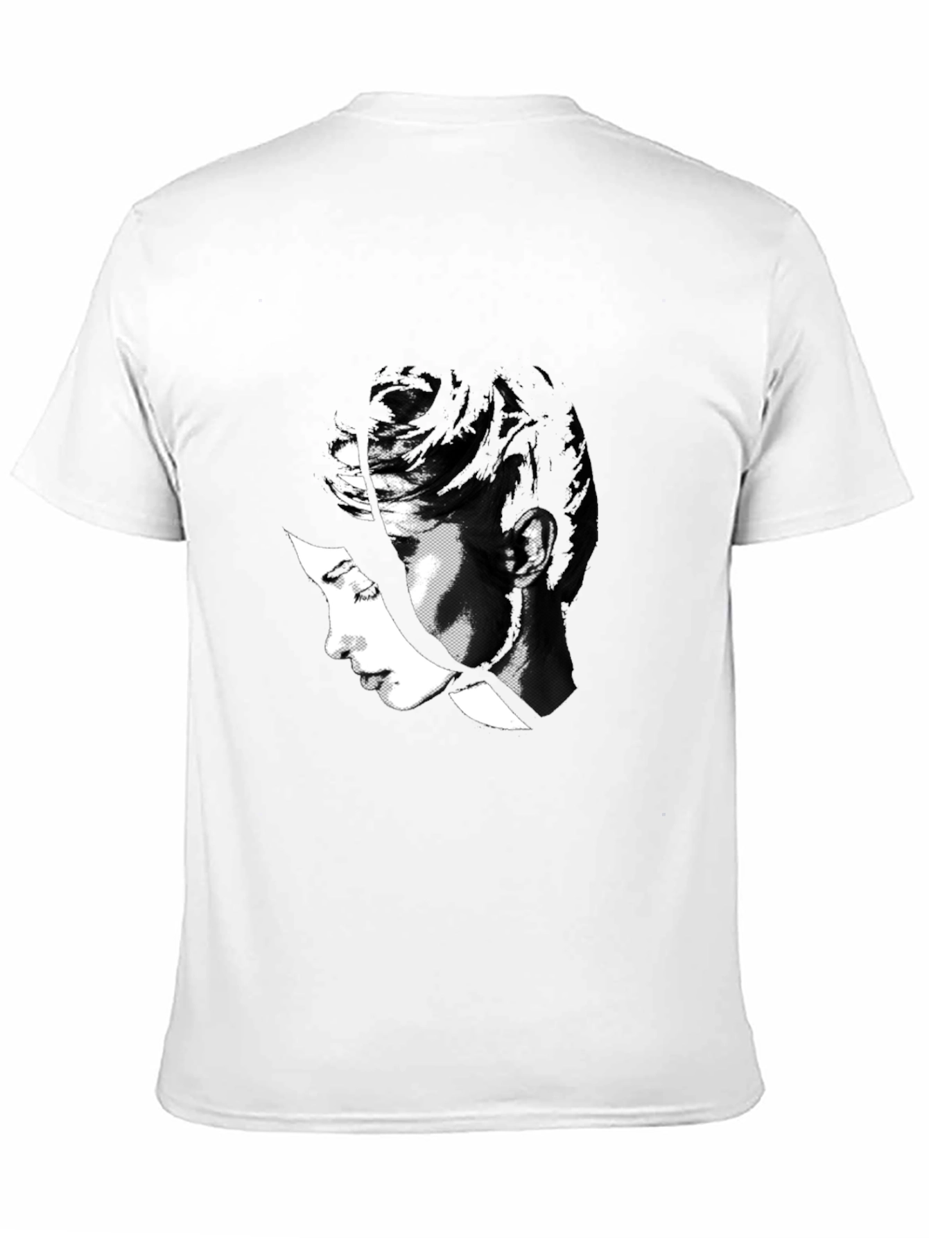 Black Abstract Black T-Shirt with Woman's Face Design view 11