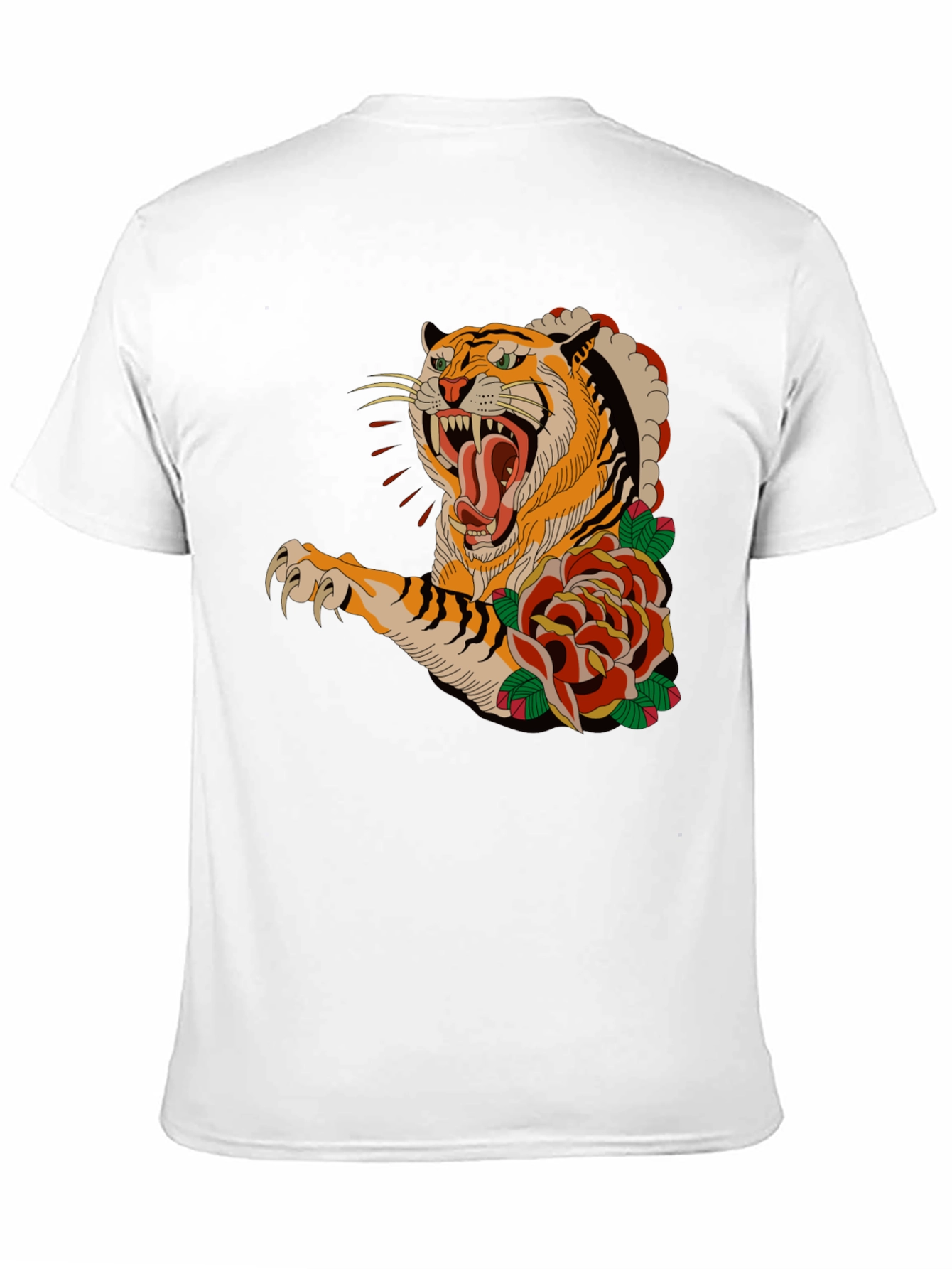 Tiger & Roses Graphic T-Shirt - Bold Black Tee - 11