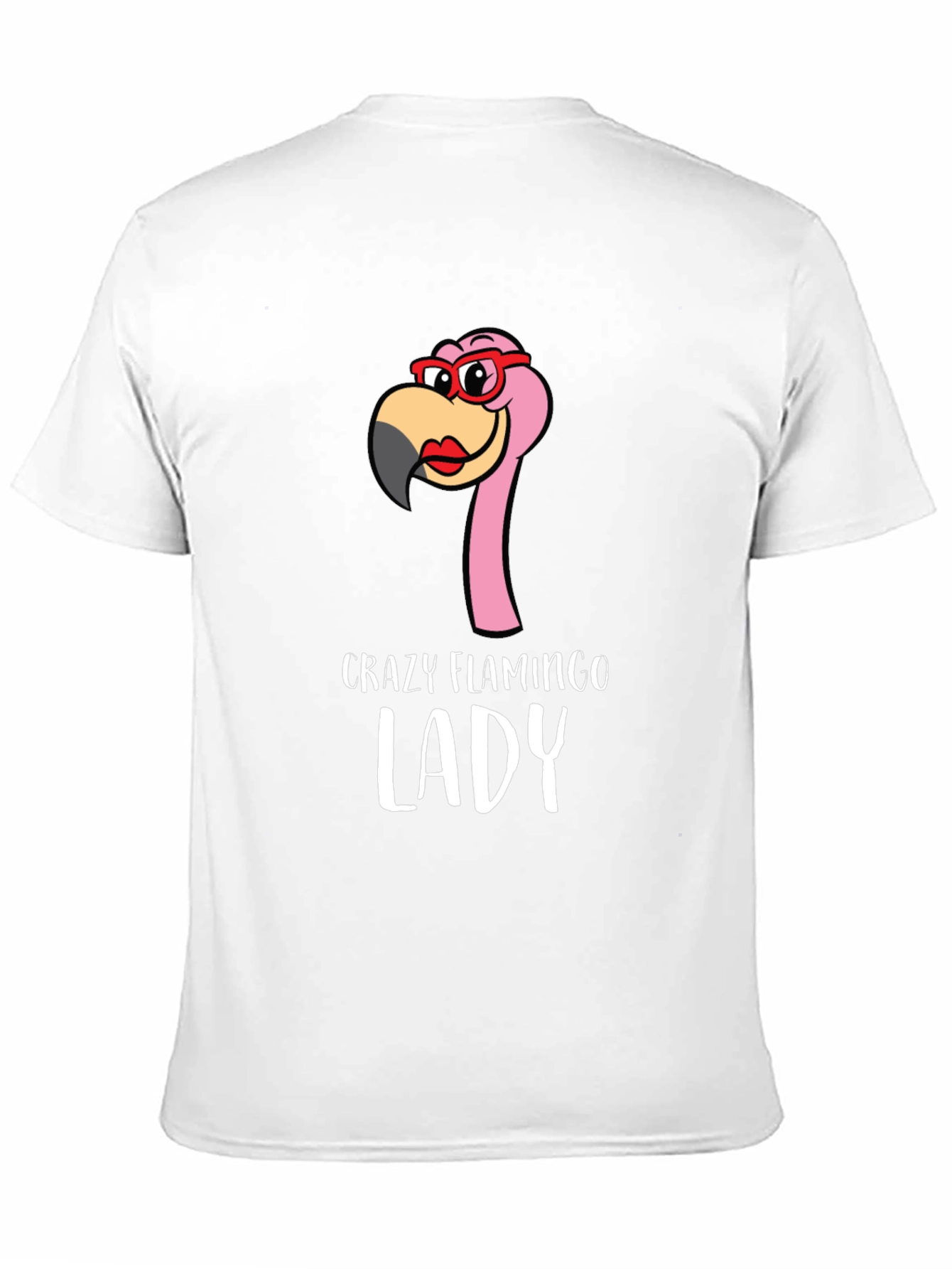 Black Crazy Flamingo Lady Graphic Tee - Novelty Shirt view 11
