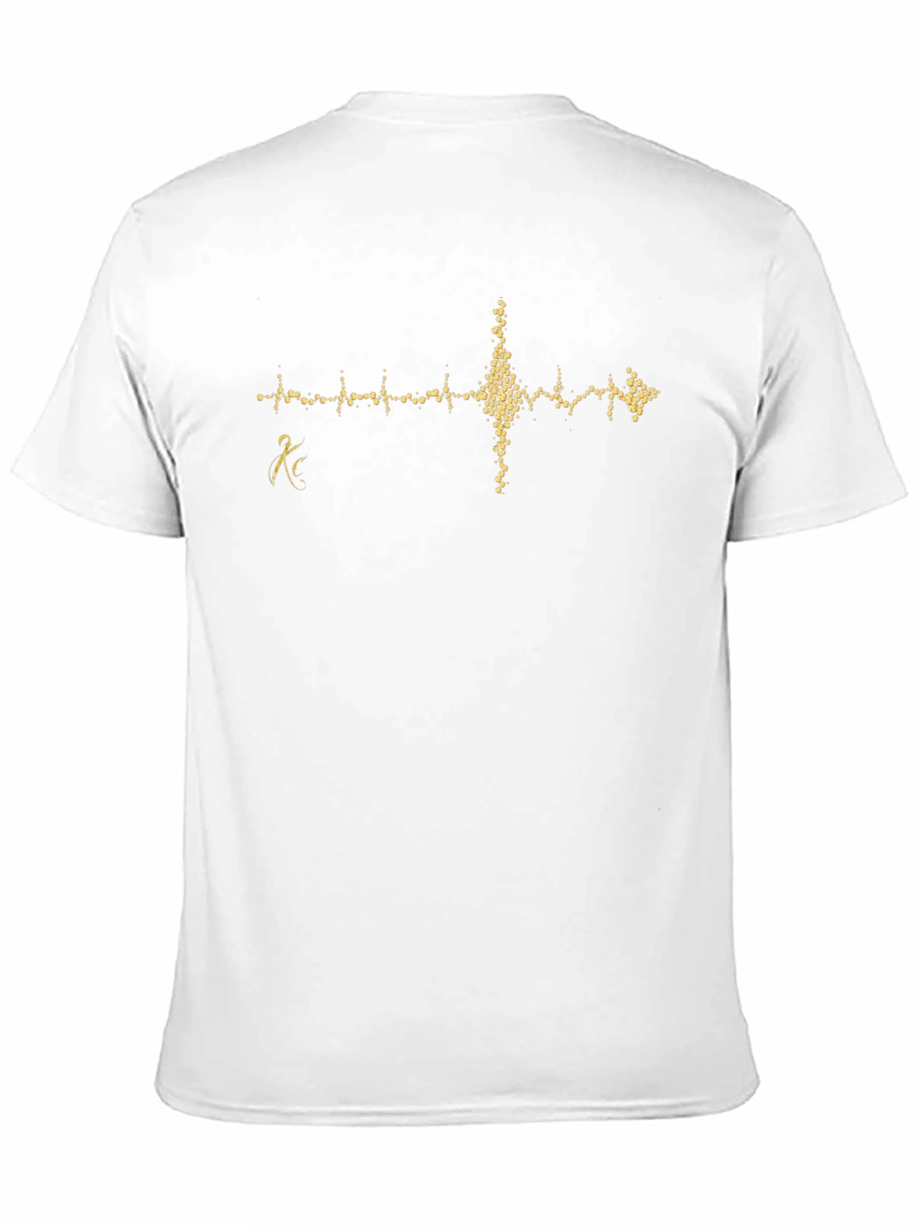 Black Black T-Shirt with Gold Heartbeat Design view 11