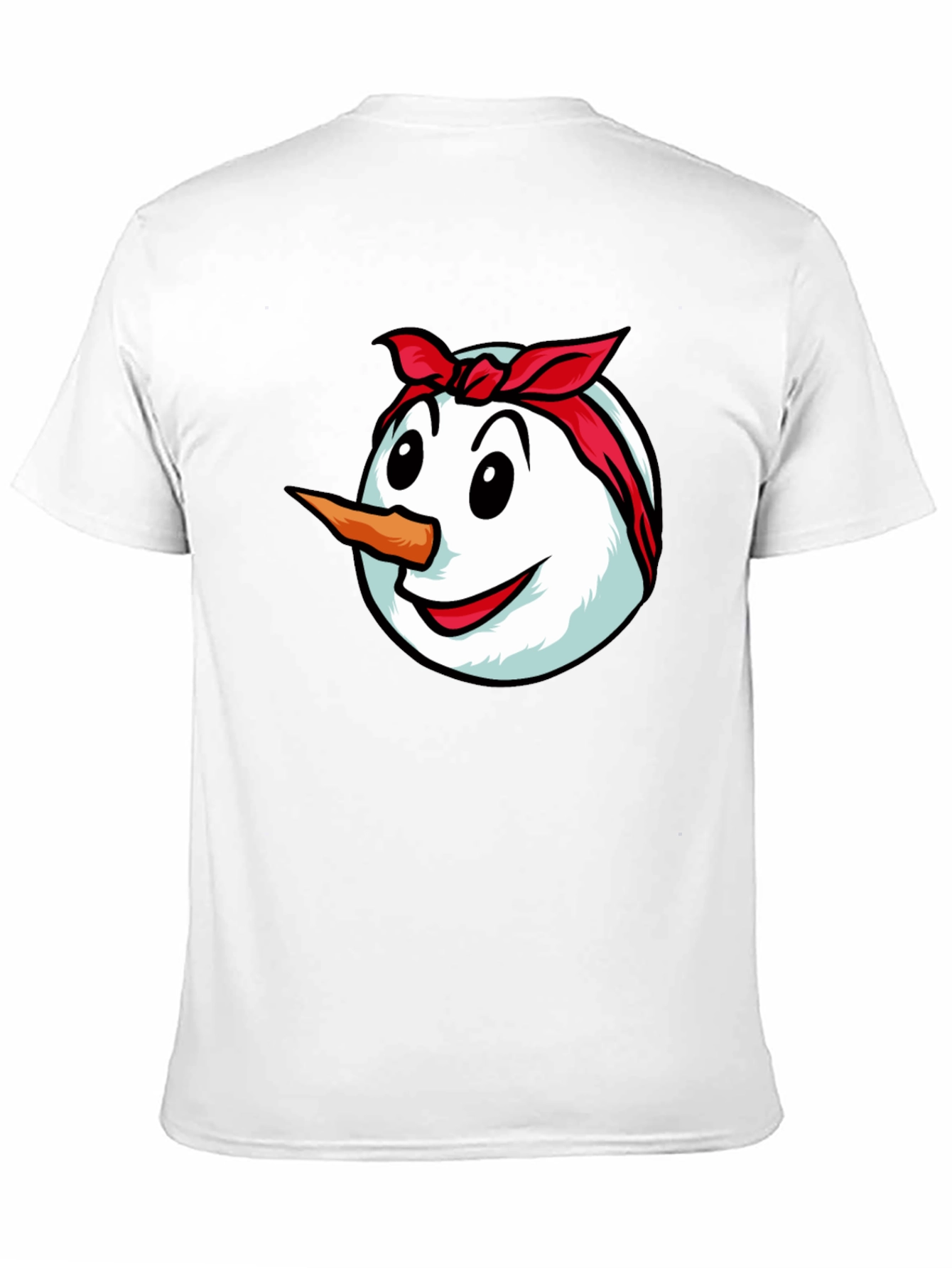 Black Funny Snowman Graphic Tee - Bandana Design view 11