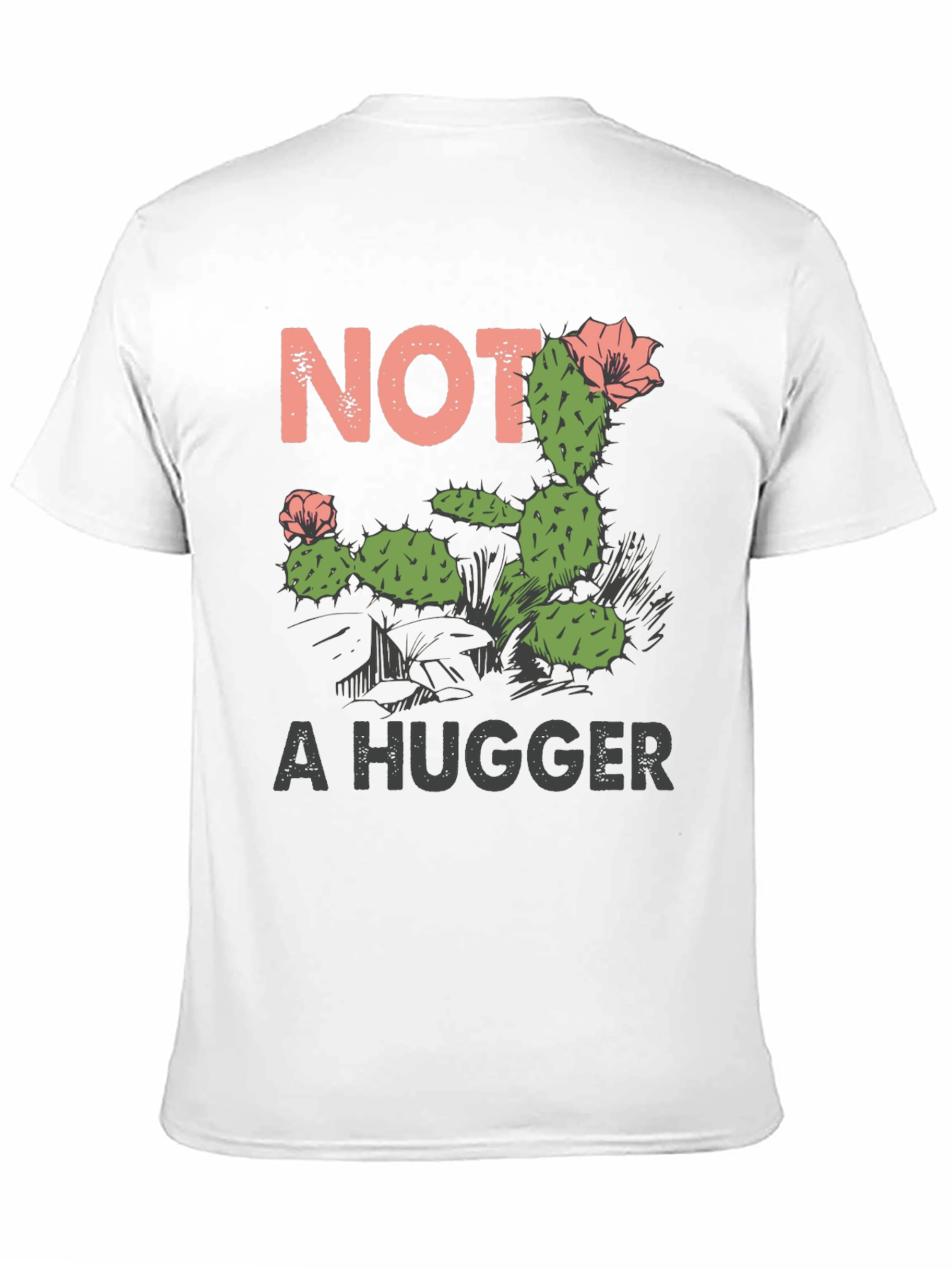 Black Not a Hugger Cactus Graphic T-Shirt view 11