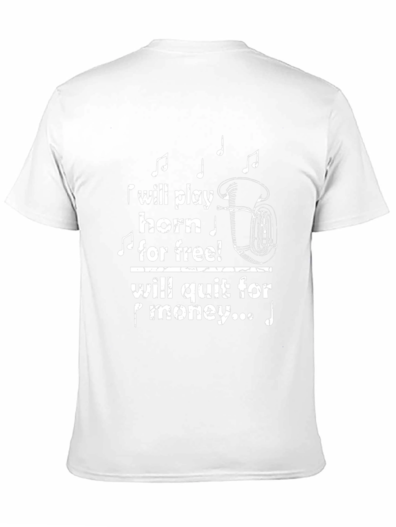 Black Play Horn For Free T-Shirt Funny Musician Tee view 11
