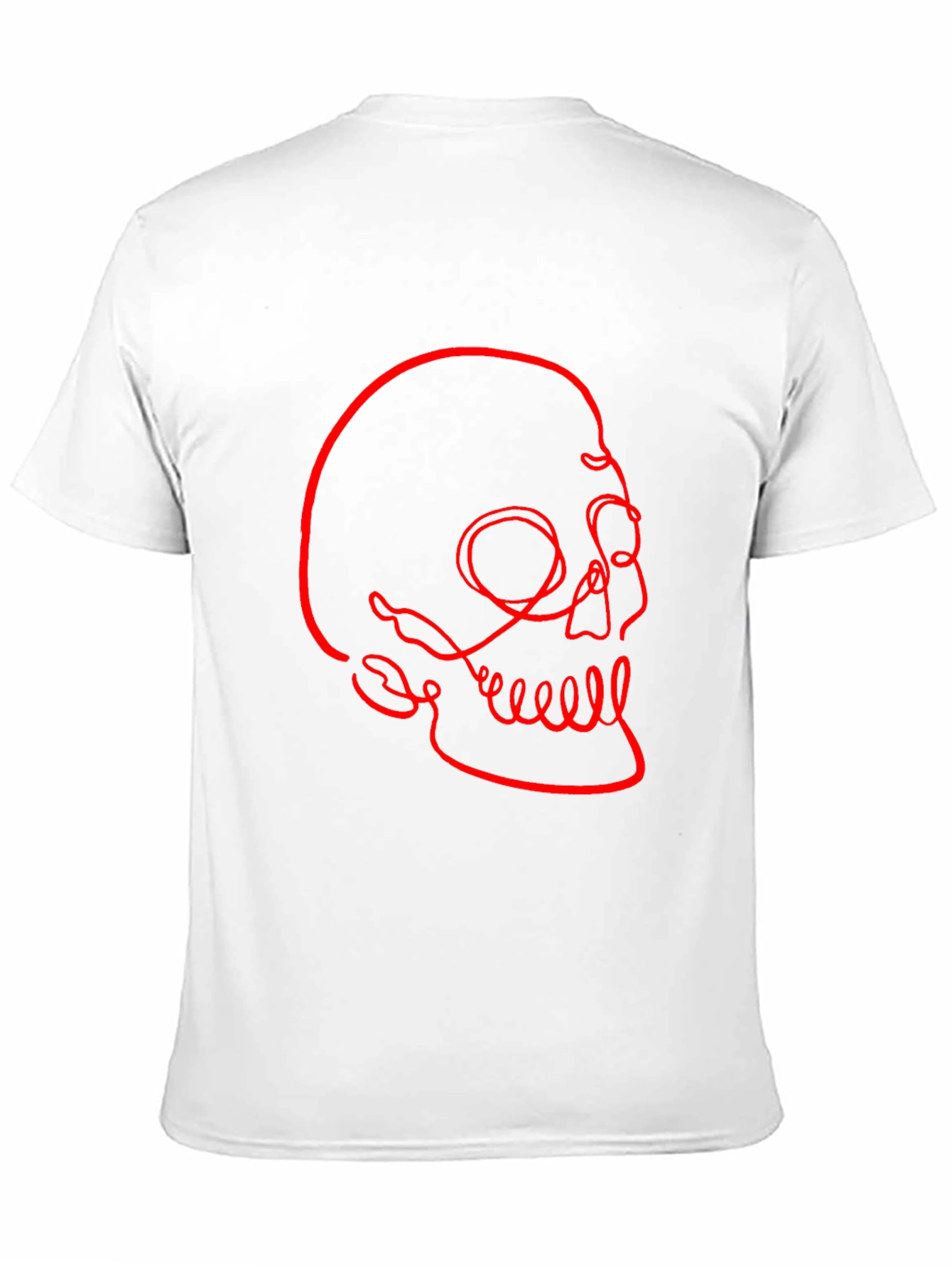 Black Abstract Skull Graphic Tee - Modern Men's Black T-Shirt view 11