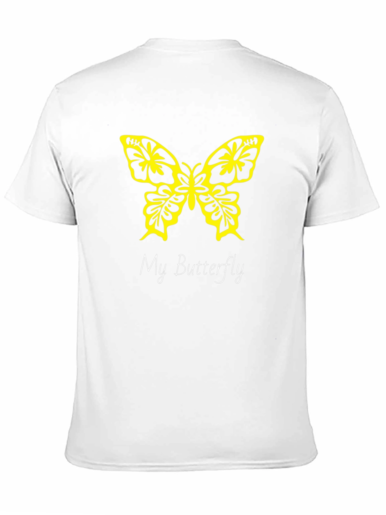Black Butterfly Graphic Tee - Black Cotton Casual T-Shirt view 11