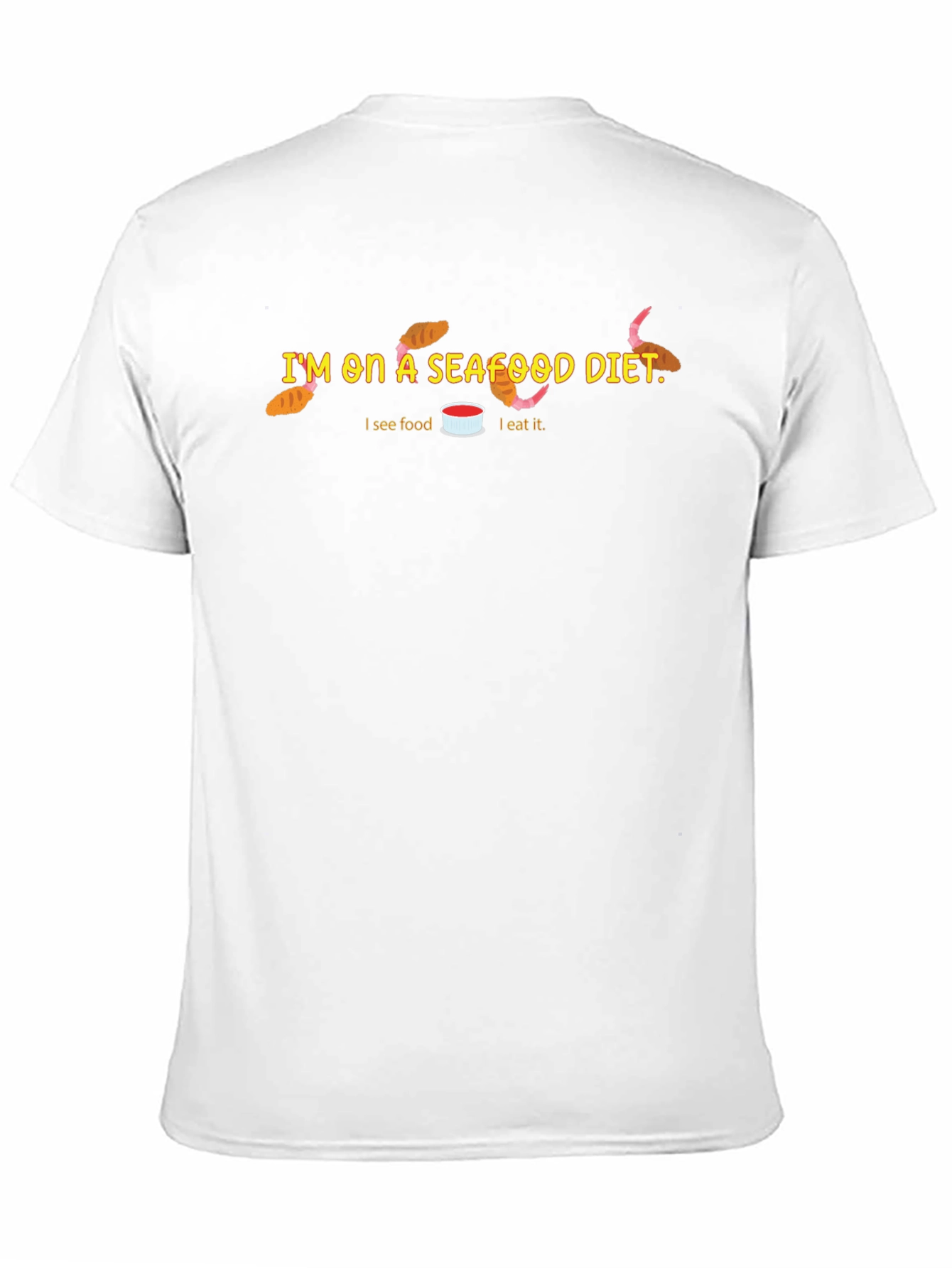 Black Seafood Diet Funny Graphic T-Shirt view 11