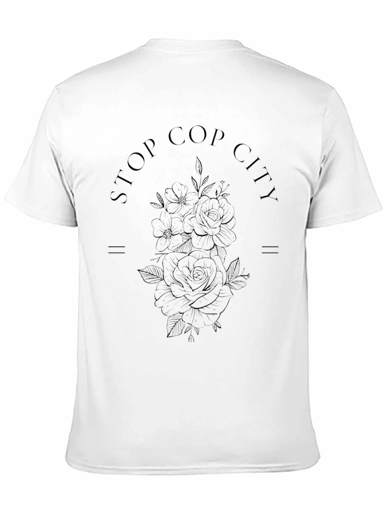 Black Stop Cop City Floral Graphic T-Shirt view 11